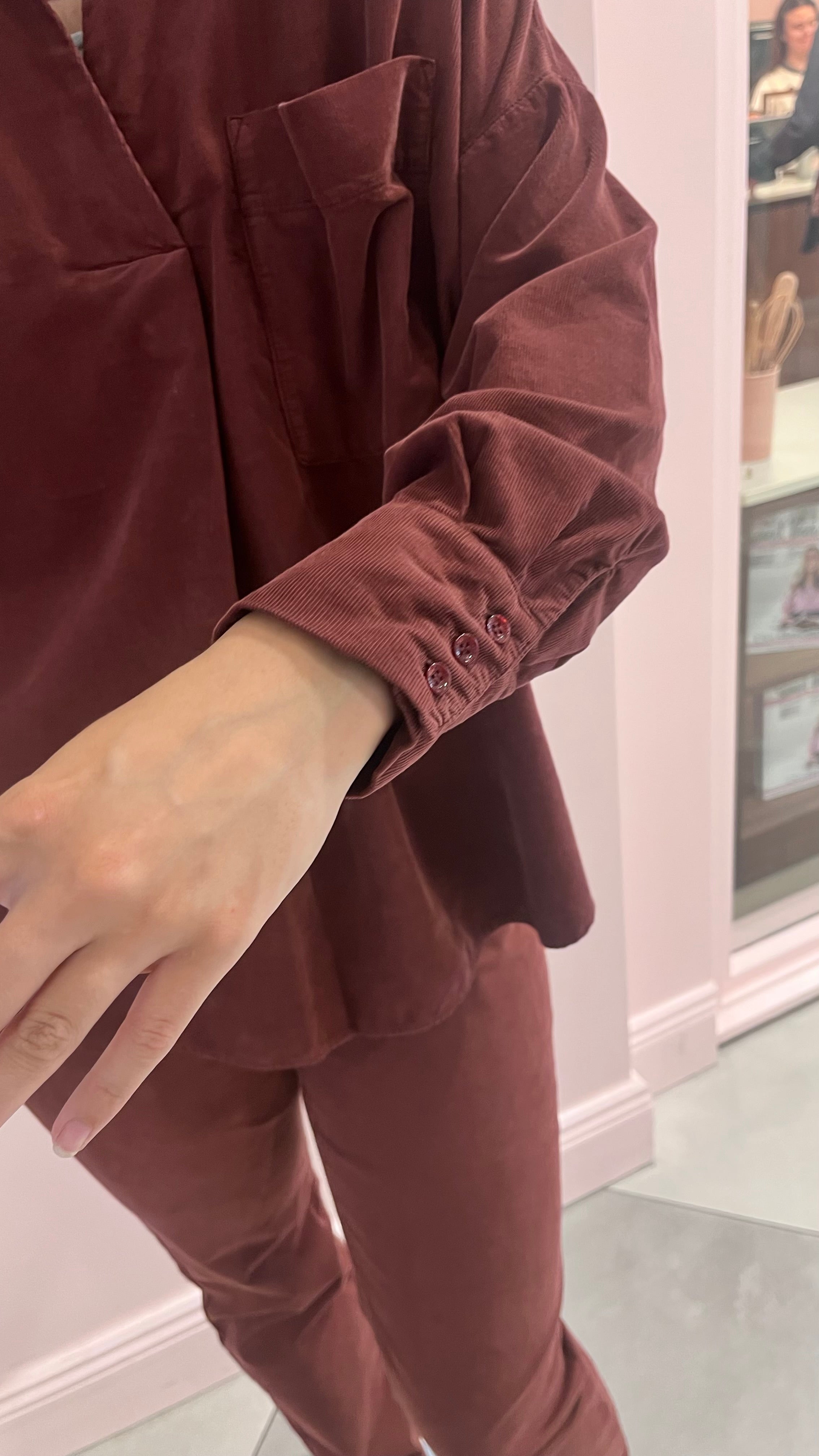Mat de Misaine Cord Shirt in Mulberry - SKULPT Dublin