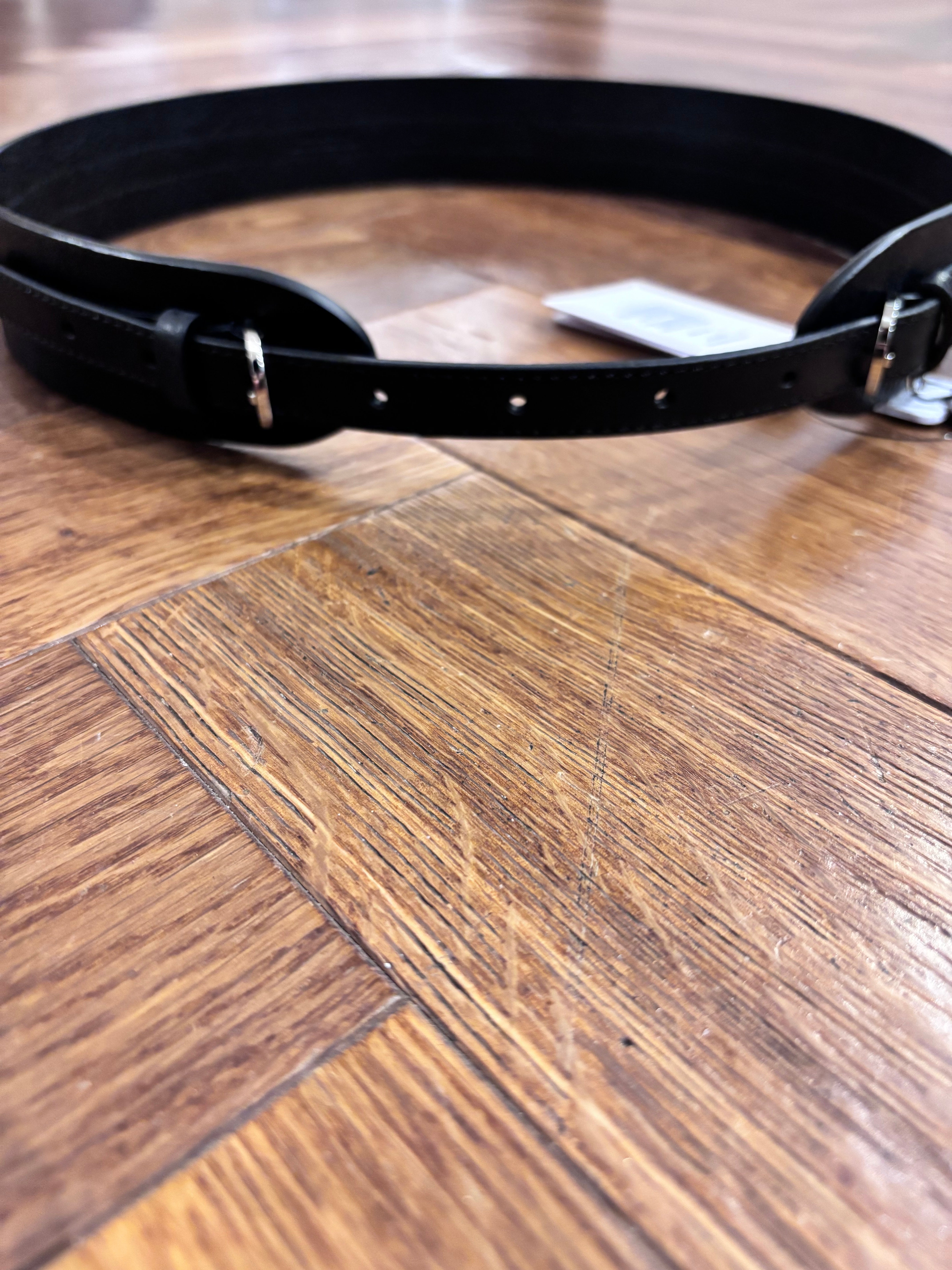 High Everyday Couture Double Closure Black Leather Belt - SKULPT Dublin