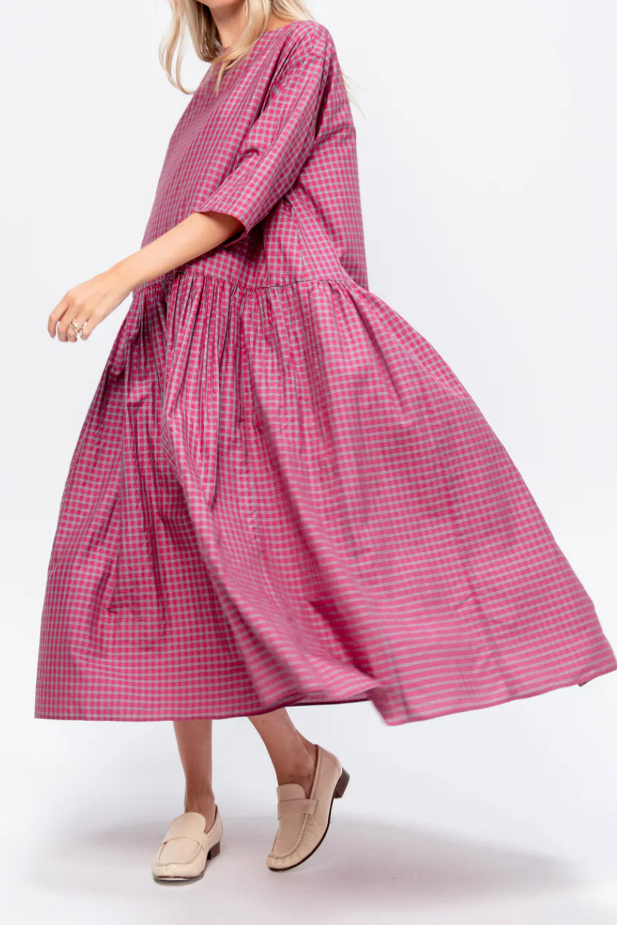 ApuntoB Silk Dress in Tartan - SKULPT Dublin
