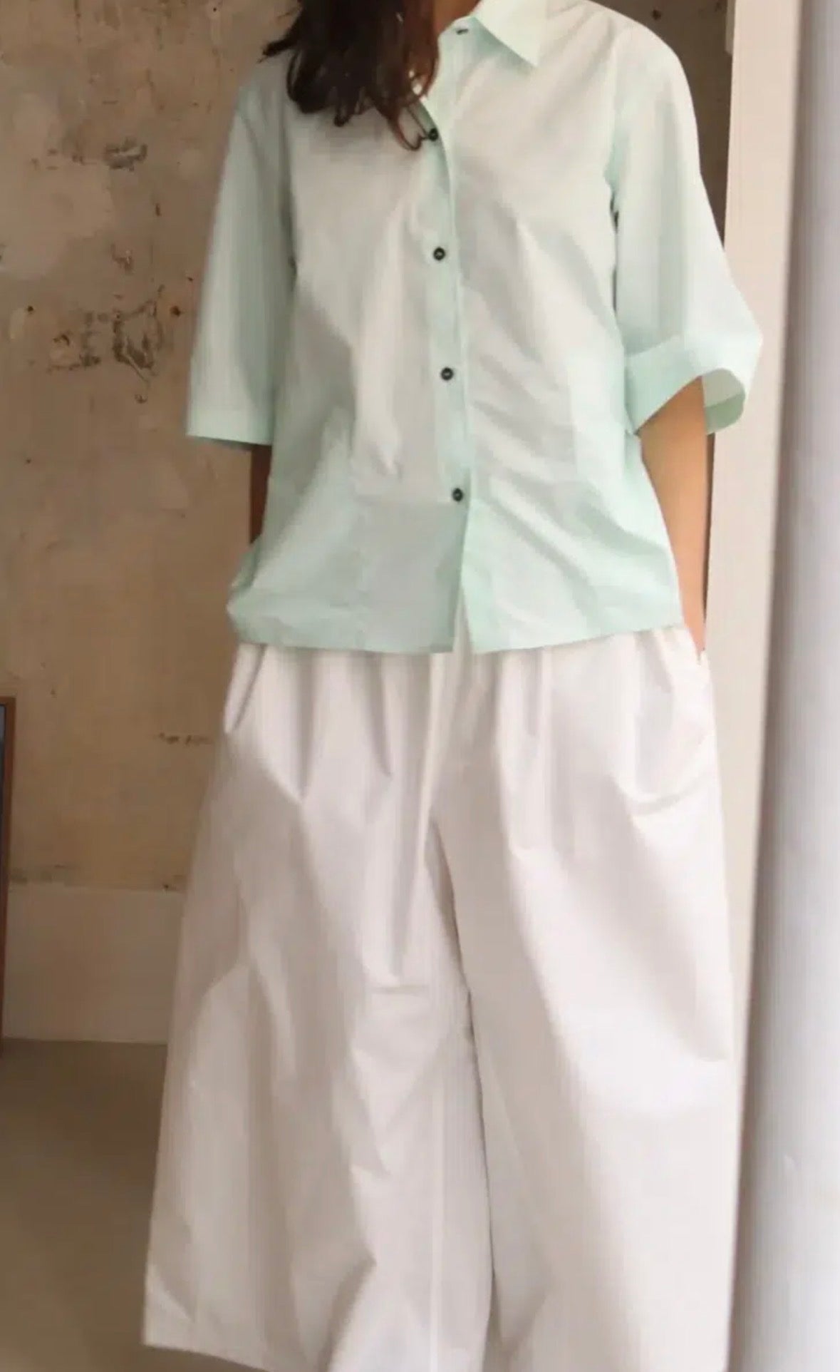 Sofie D'Hoore Short Sleeve Shirt in Mint - SKULPT Dublin