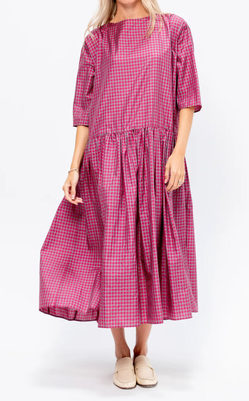 ApuntoB Silk Dress in Tartan - SKULPT Dublin