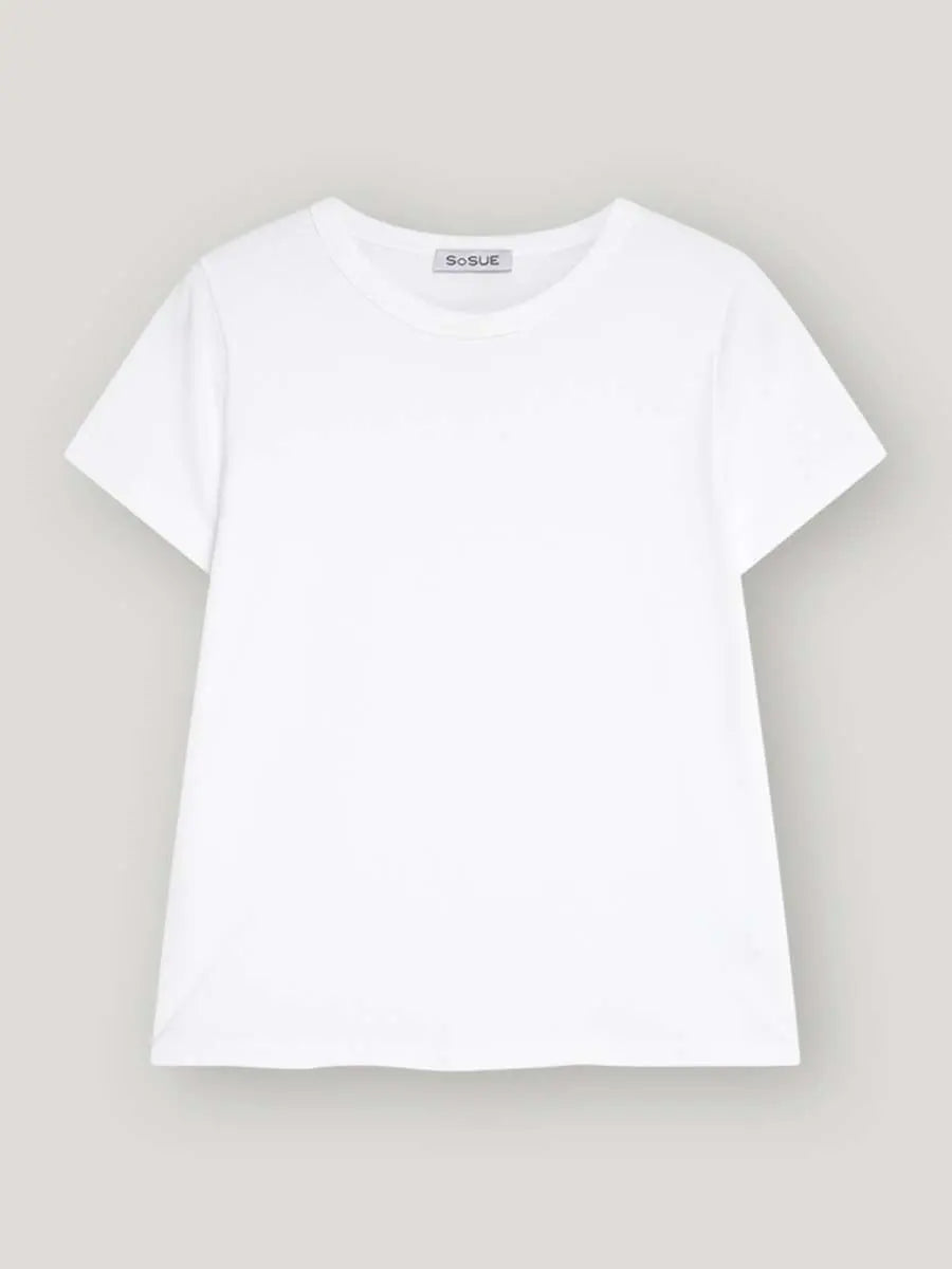 SoS Round Neck Short Sleeve Tee in White - SKULPT Dublin