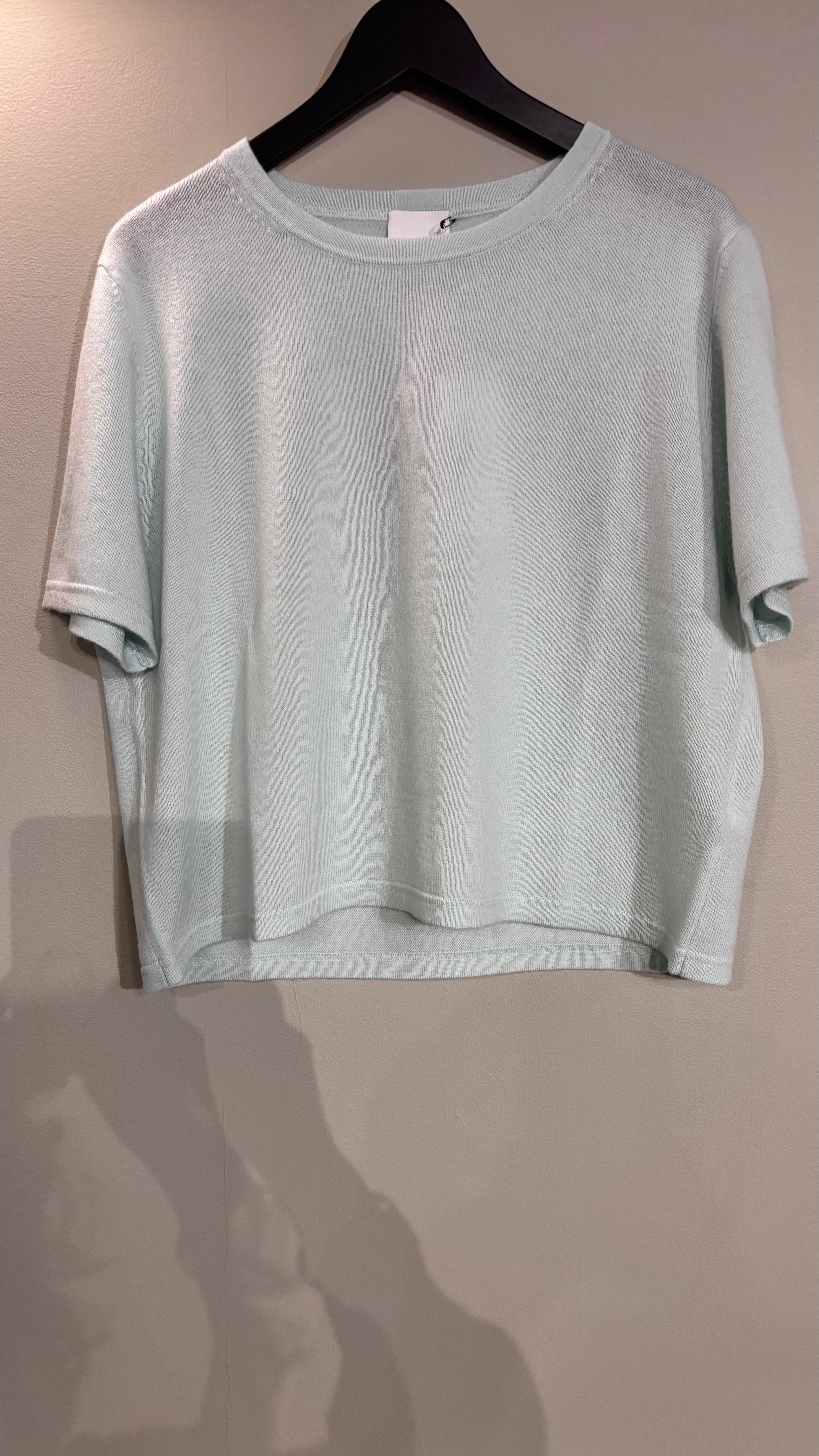 Allude Short Sleeve Cashmere Jumper in Mint - SKULPT Dublin