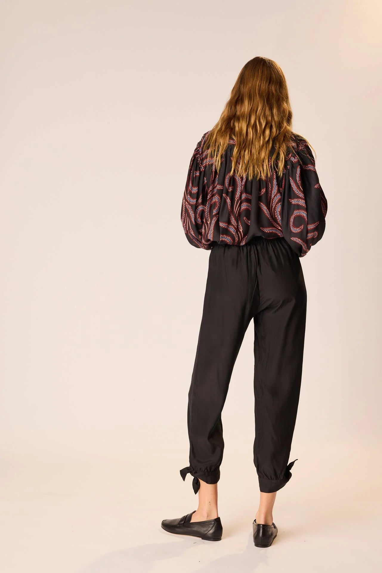 Natalie Martin Long Sleeve Silk Shirt in Feather Black - SKULPT Dublin