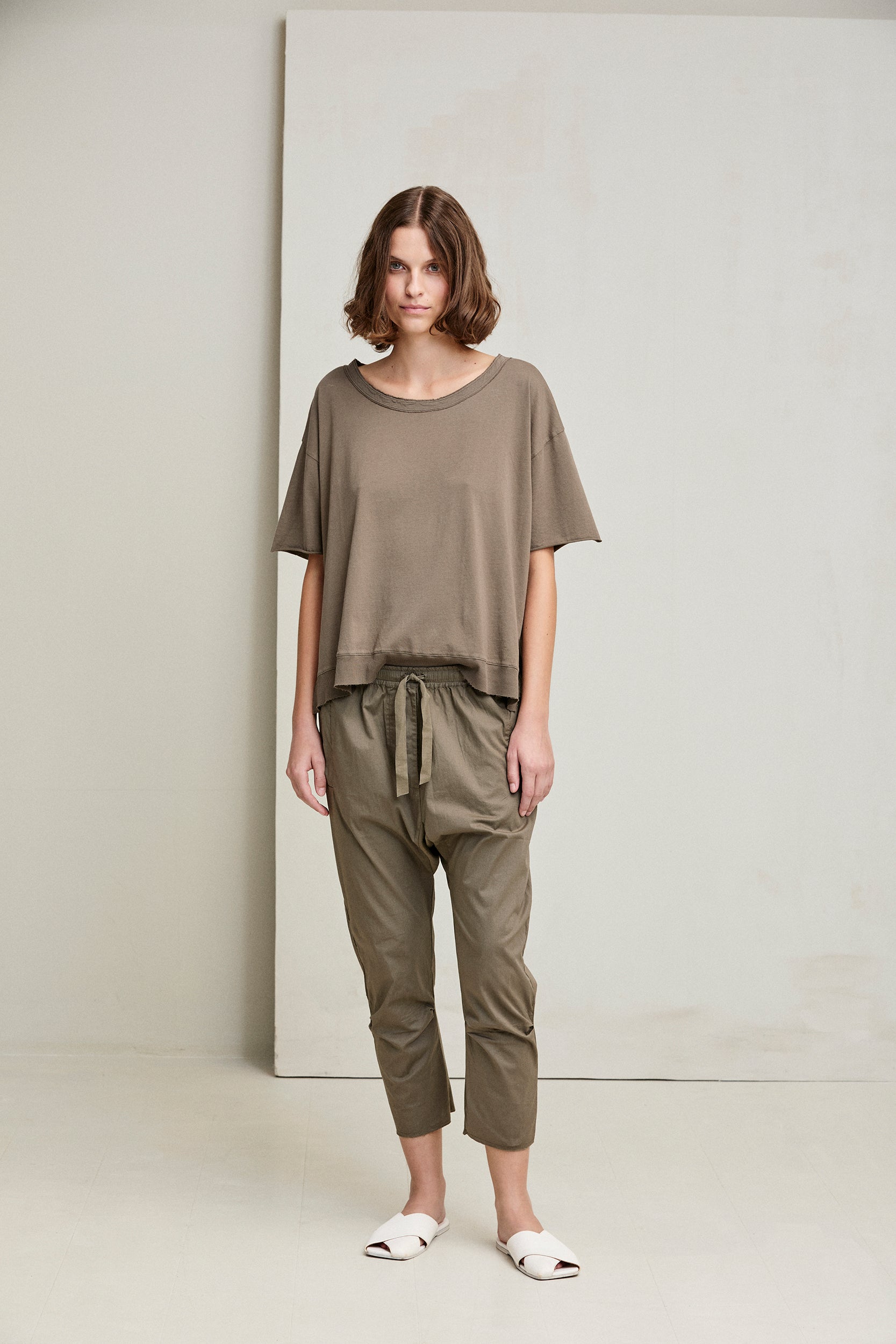KristenseN Du Nord Short Sleeve Boxy Tee in Safari - SKULPT Dublin