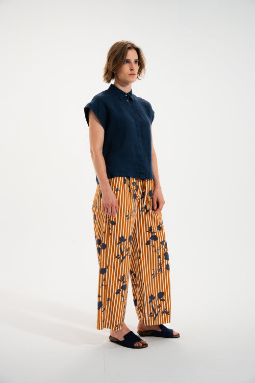 Mat de Misaine Short Sleeve Shirt in Indigo - SKULPT Dublin