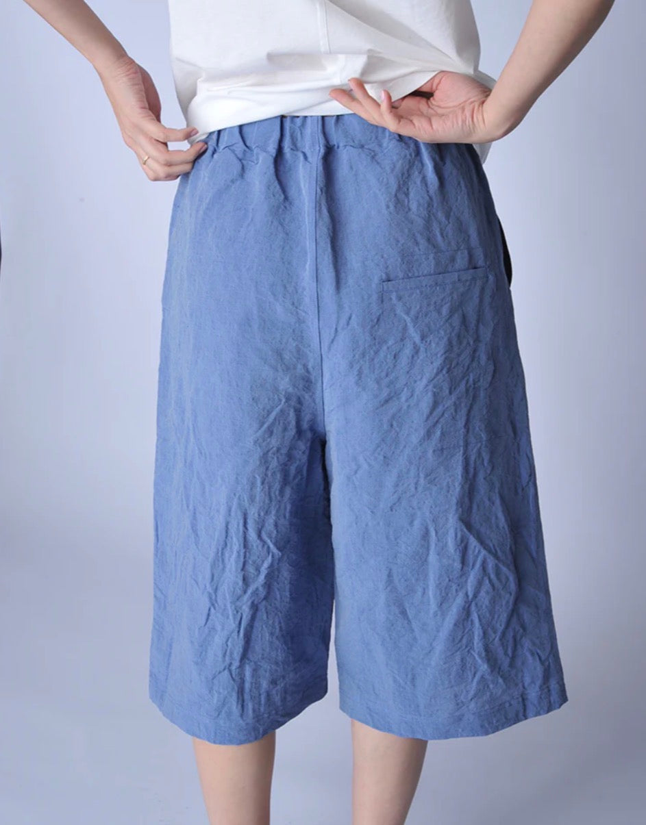 Sofie D'Hoore Short Shorts in Woven Blue Jean - SKULPT Dublin