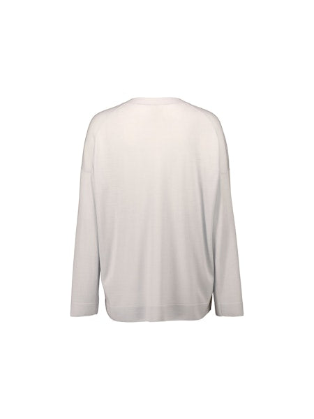 Allude Long V Neck Cardigan in Natural - SKULPT Dublin