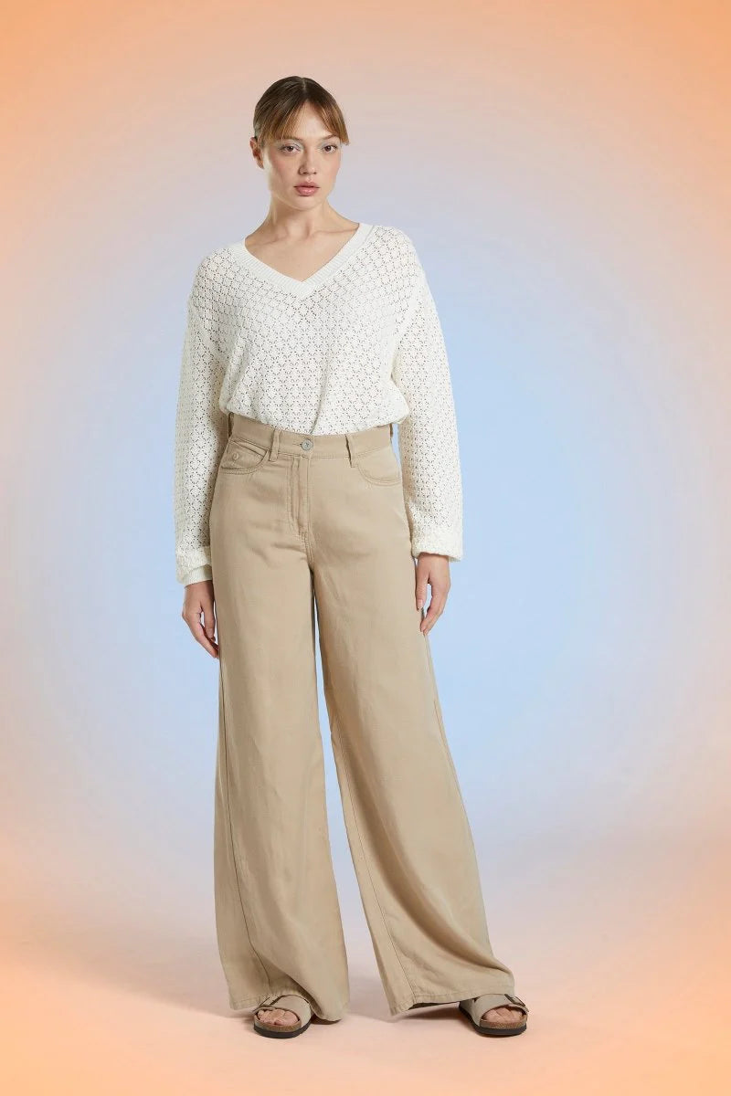 Mat de Misaine Straight Leg Trousers in Dune - SKULPT Dublin