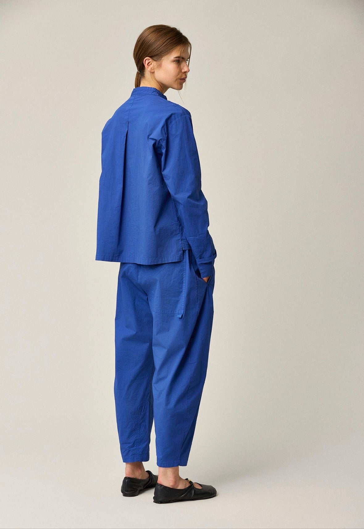 Kristensen du Nord Stretch Double Cuff Shirt in Sapphire - SKULPT Dublin
