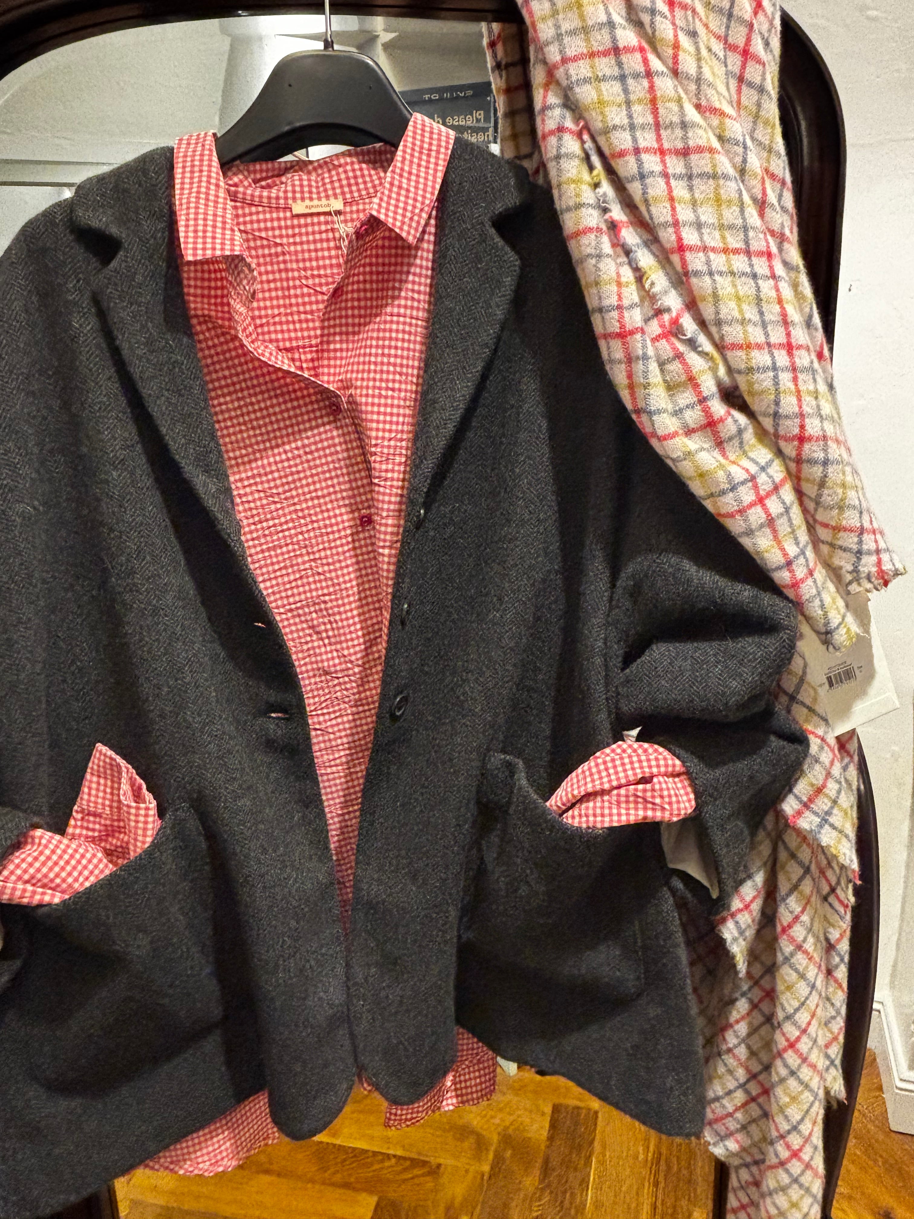 Apuntob Long Sleeve Shirt in Raspberry Gingham - SKULPT Dublin