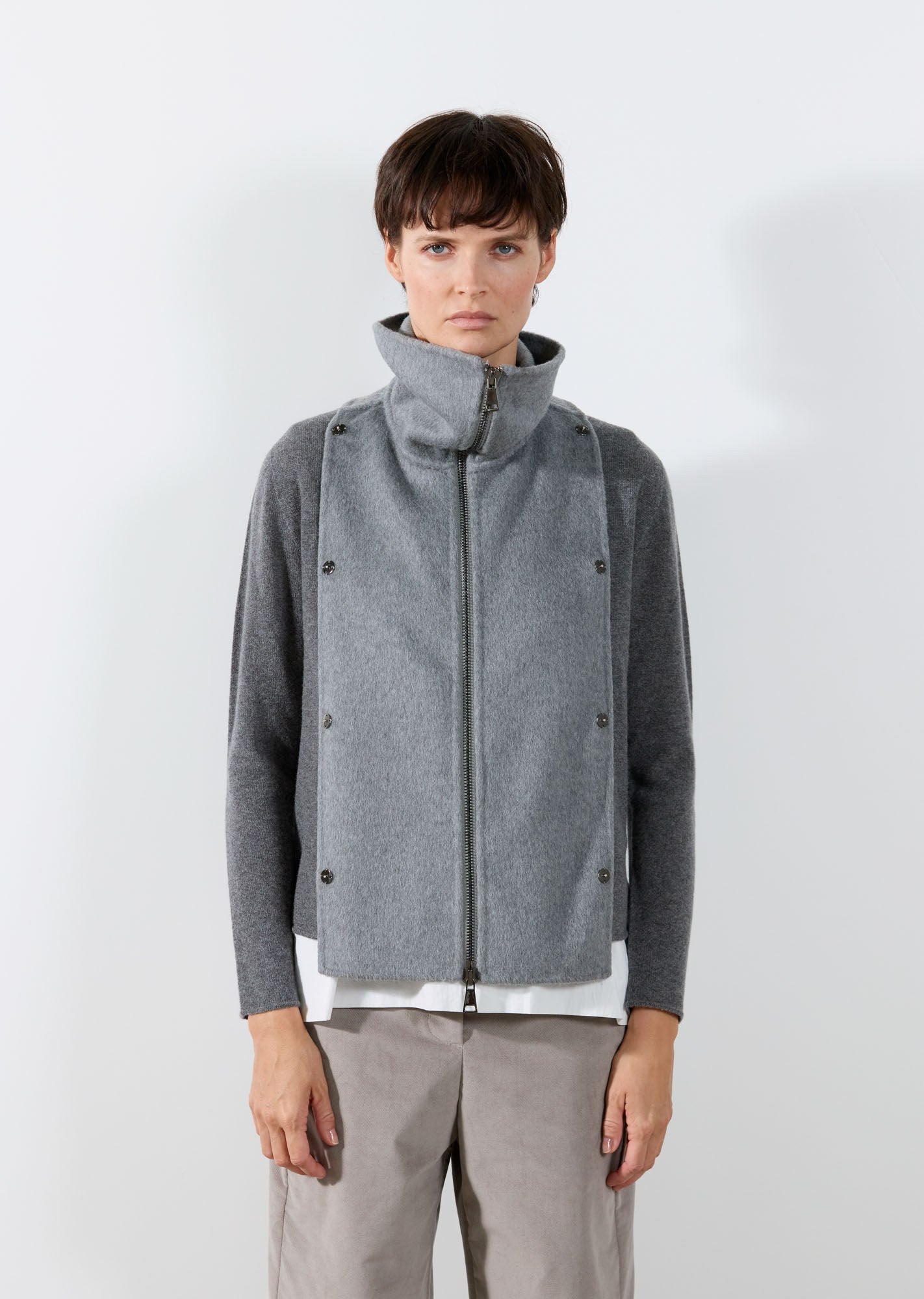 Rialto48 Double Layer Wool Coat in Anthracite