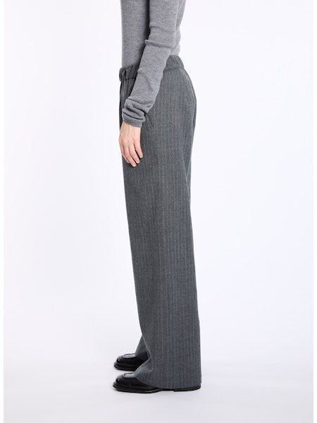 Lis Lareida Wool Trousers in Grey Pin Stripe - SKULPT Dublin