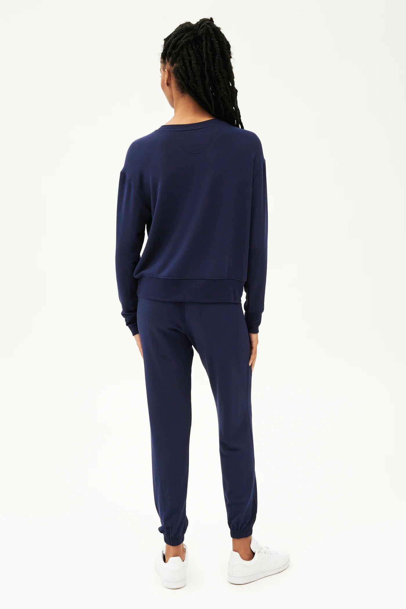 Splits59 Sonja Warm Up Long Sleeve Sweater in Navy - SKULPT Dublin