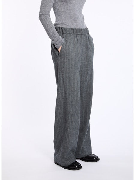 Lis Lareida Wool Trousers in Grey Pin Stripe - SKULPT Dublin