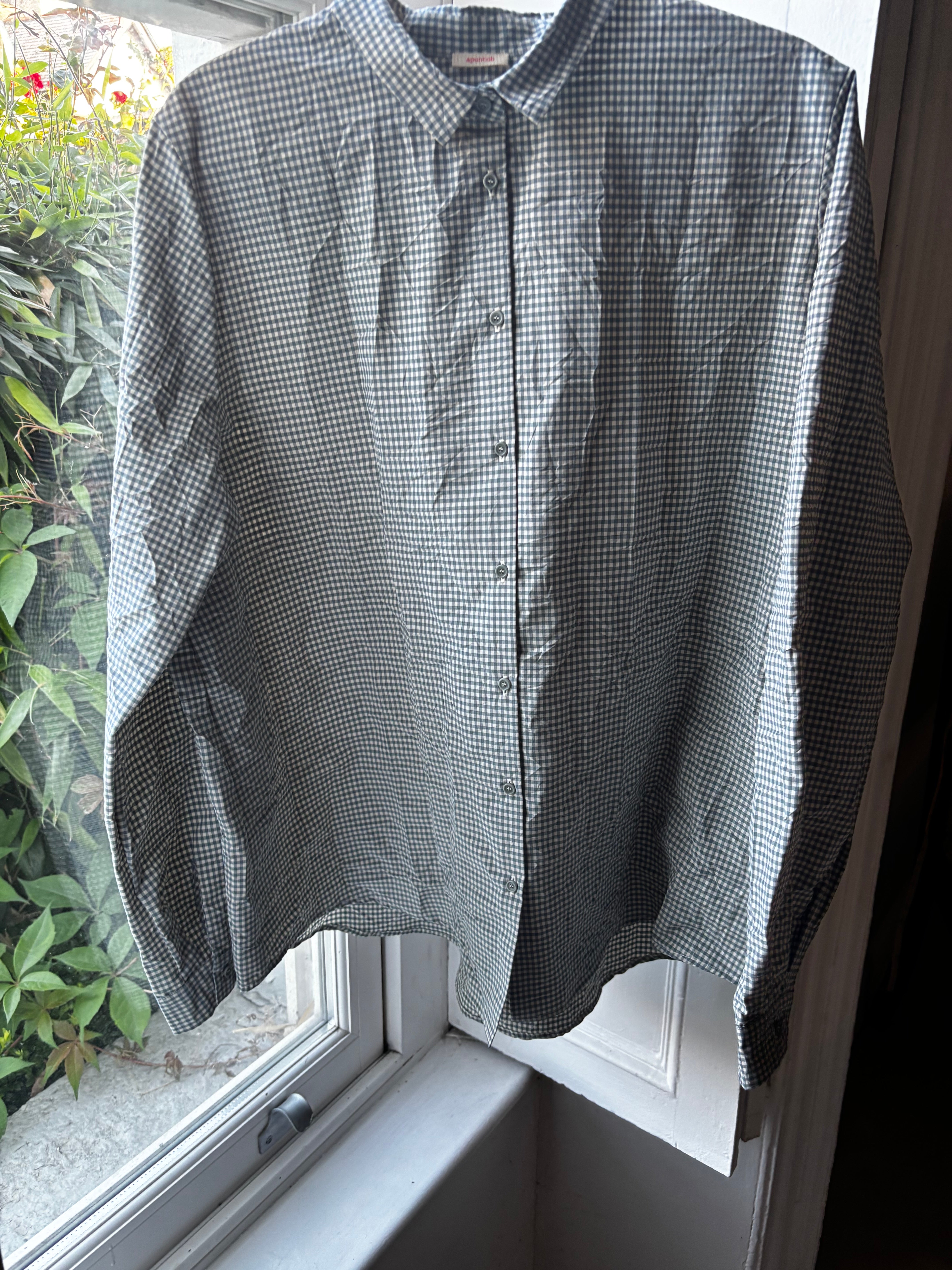 Apuntob Long Sleeve Shirt in Teal Gingham - SKULPT Dublin