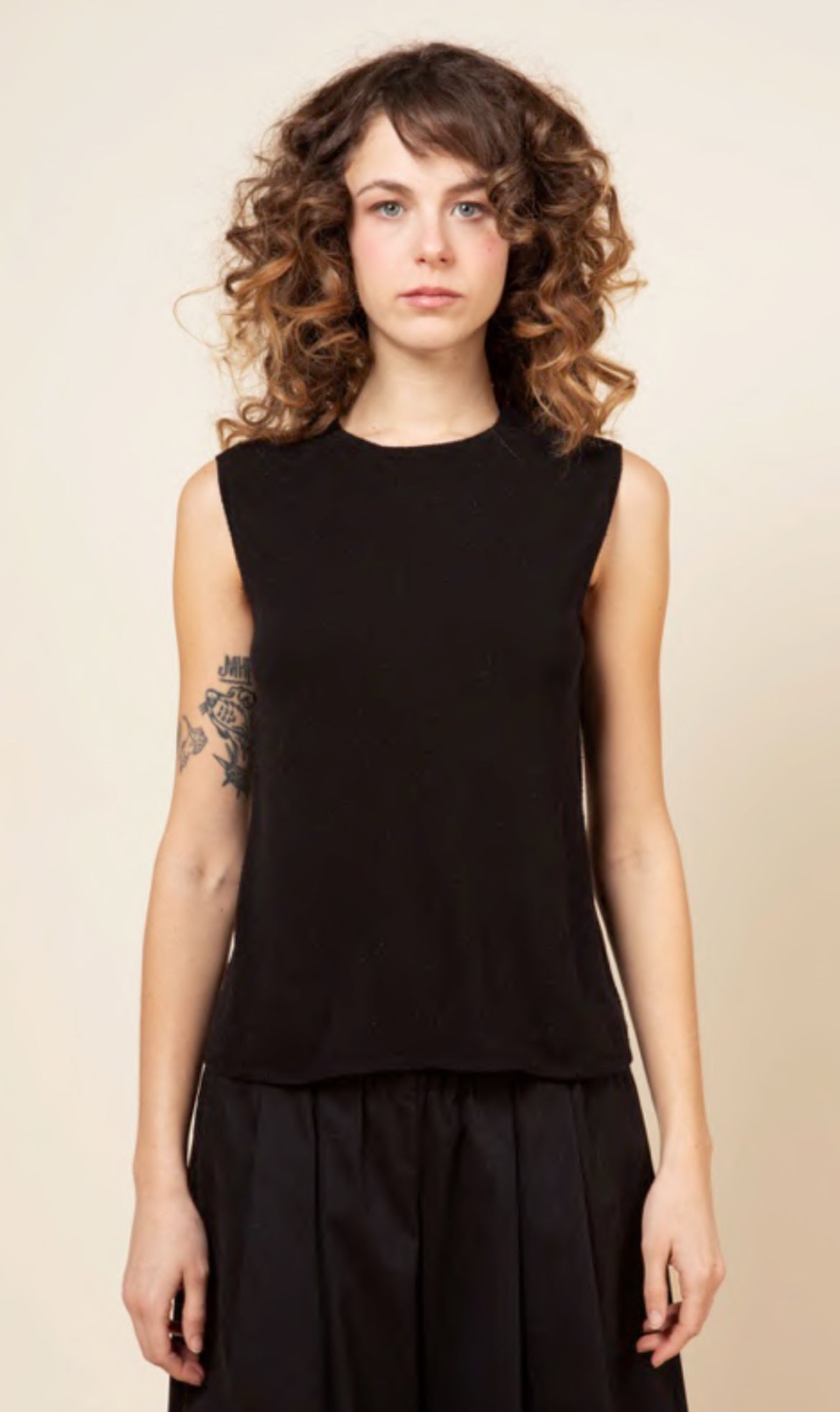 ApuntoB Silk Knit Sleeveless Top in Black - SKULPT Dublin