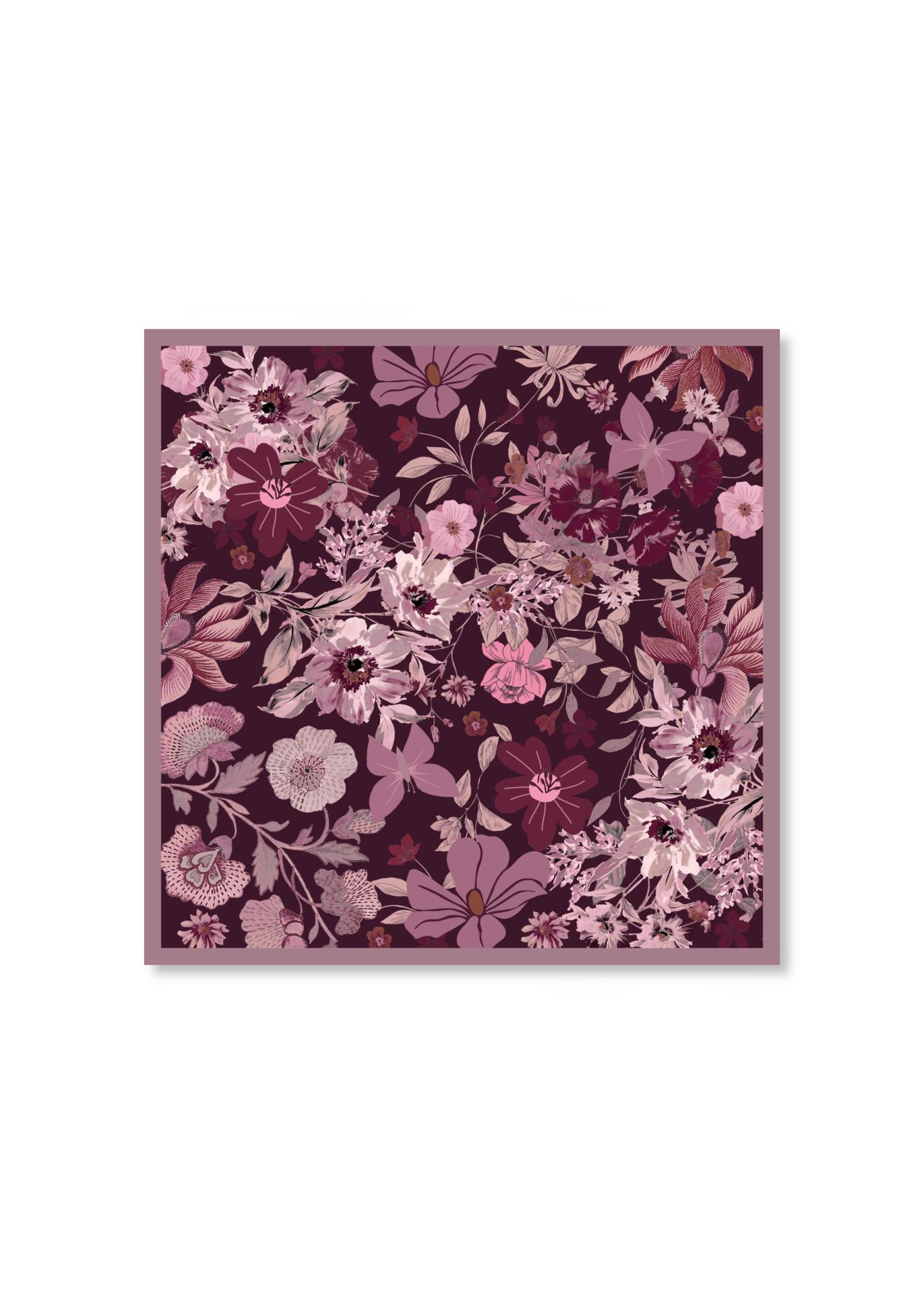 Codello Silk Scarf Dark Pink Flower - SKULPT Dublin