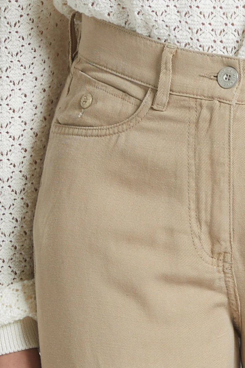 Mat de Misaine Straight Leg Trousers in Dune - SKULPT Dublin