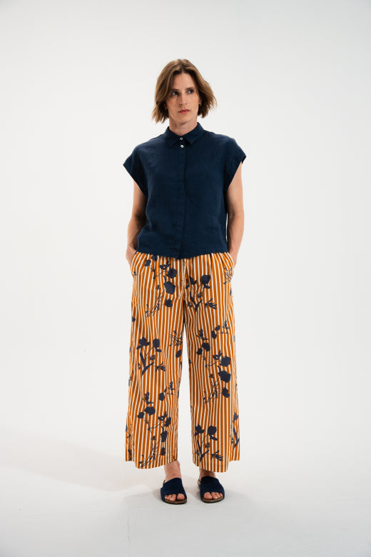 Mat de Misaine Short Sleeve Shirt in Indigo - SKULPT Dublin