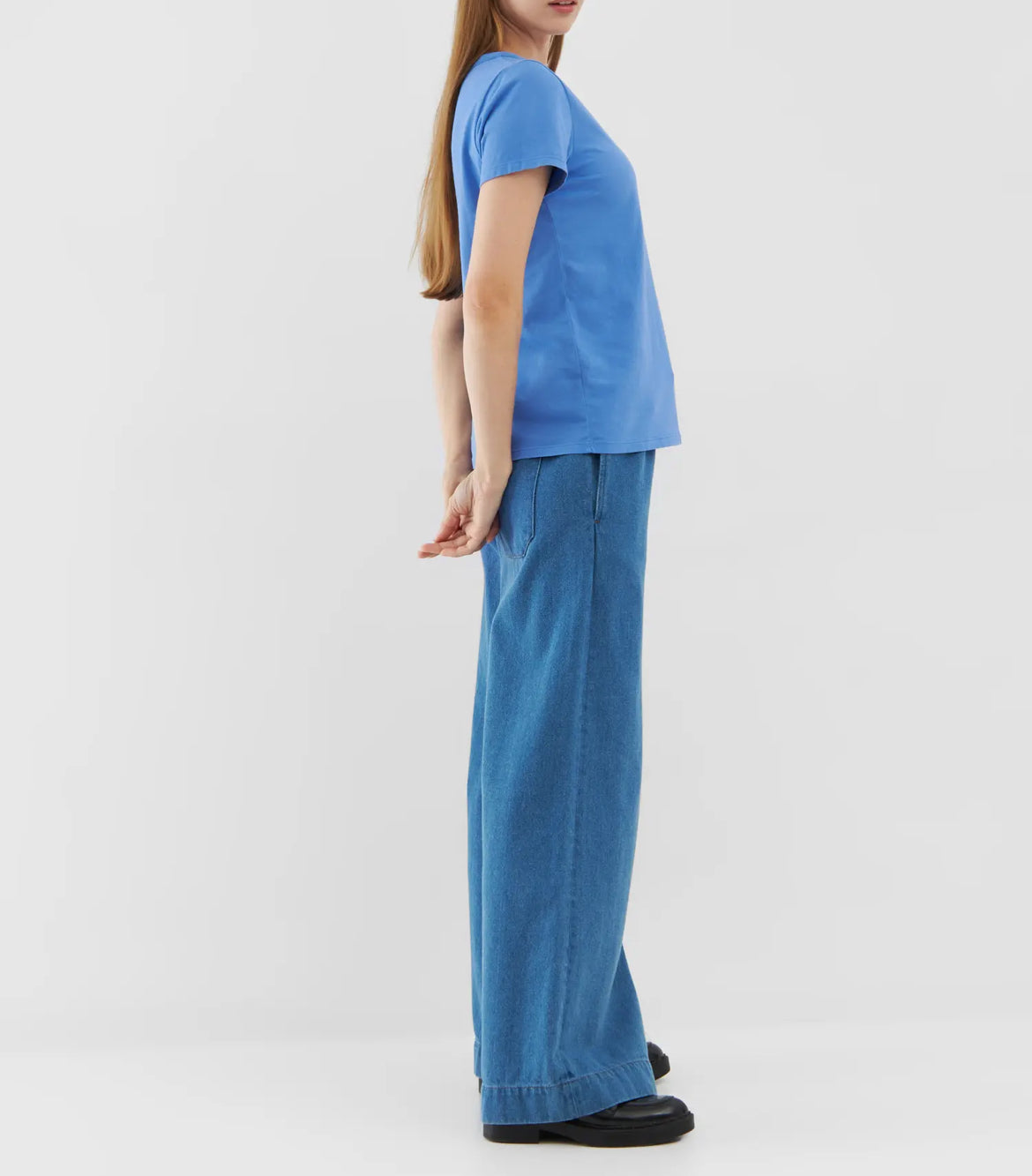SoS Round Neck Short Sleeve Tee in Blue - SKULPT Dublin