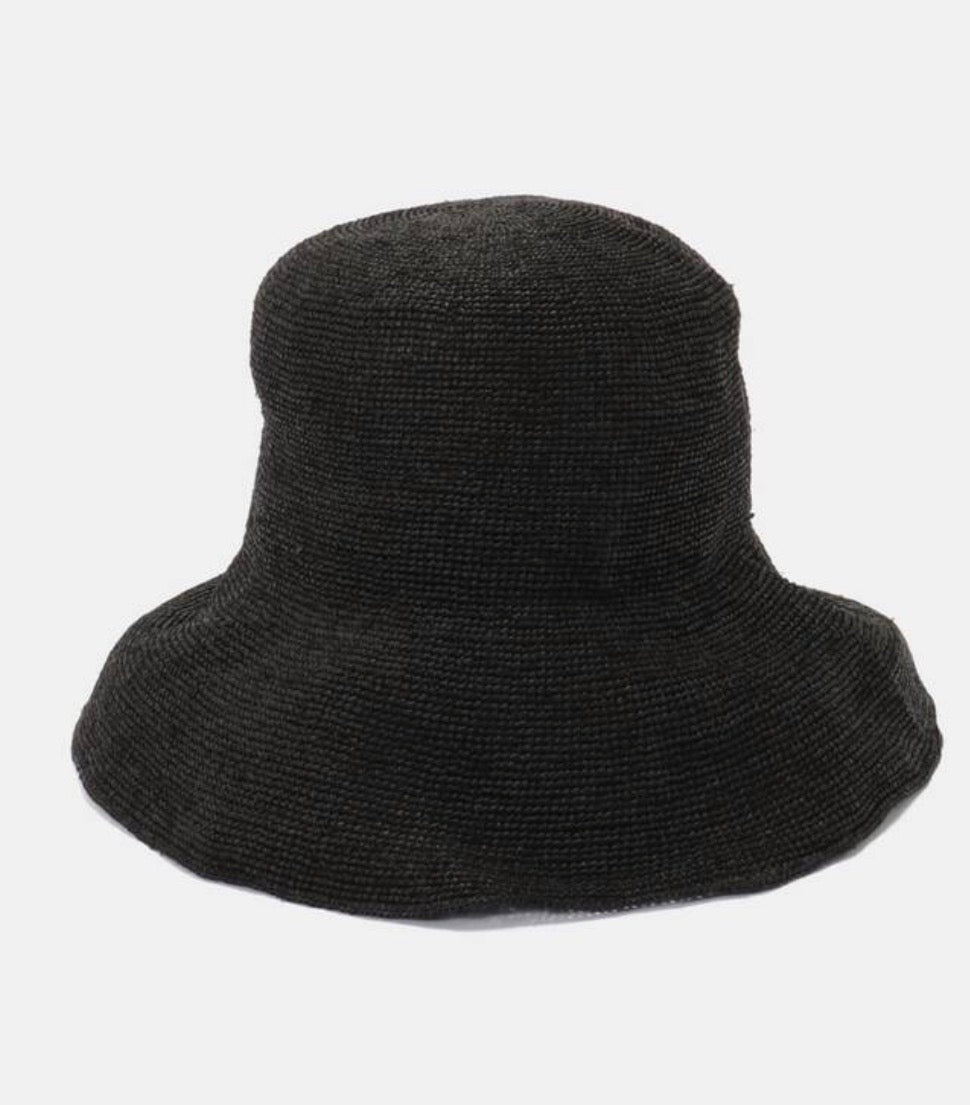 P cnq Japanese Raffia Sun Hat in Black - SKULPT Dublin