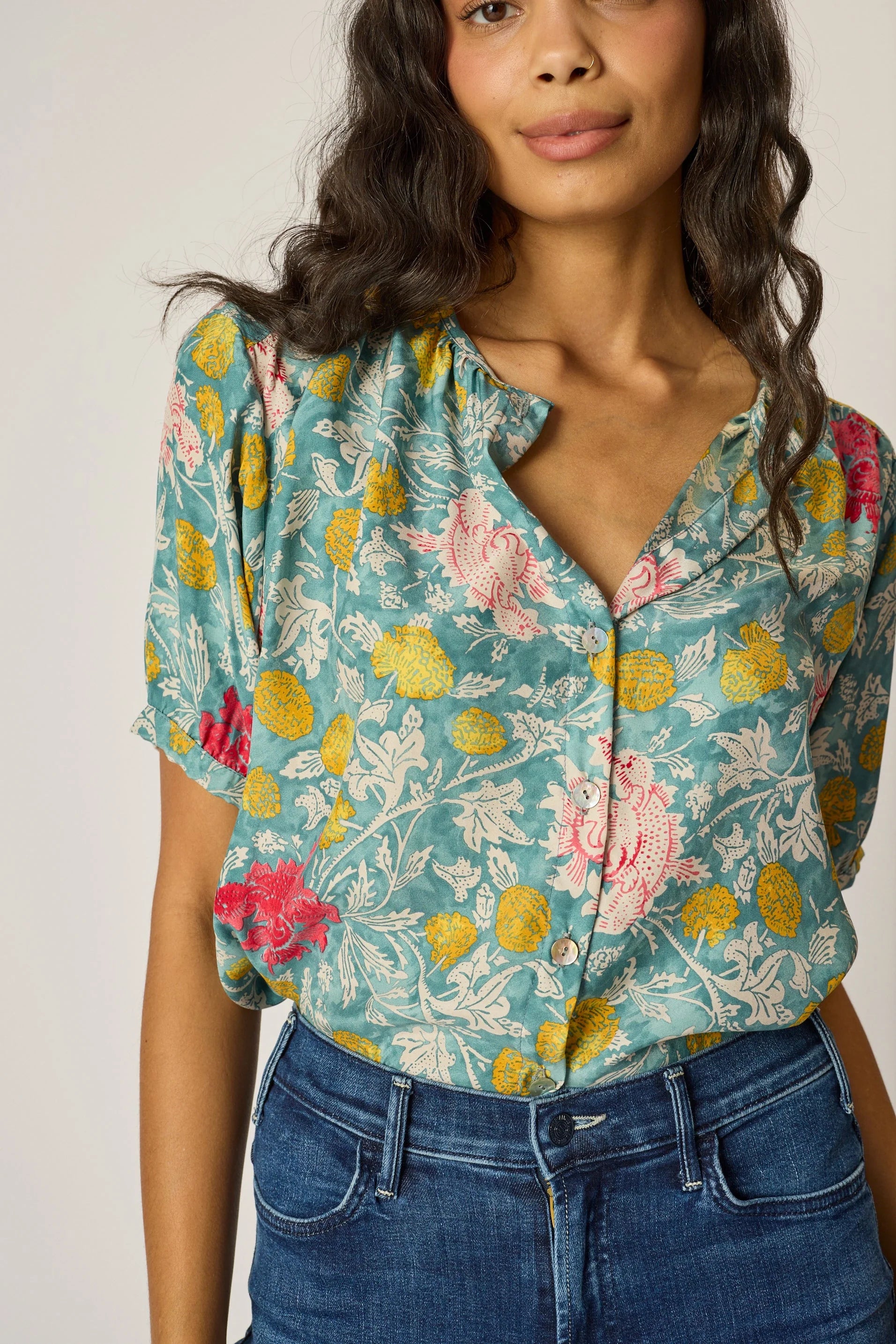Natalie Martin Short Sleeve Shirt in Lehua Sea - SKULPT Dublin