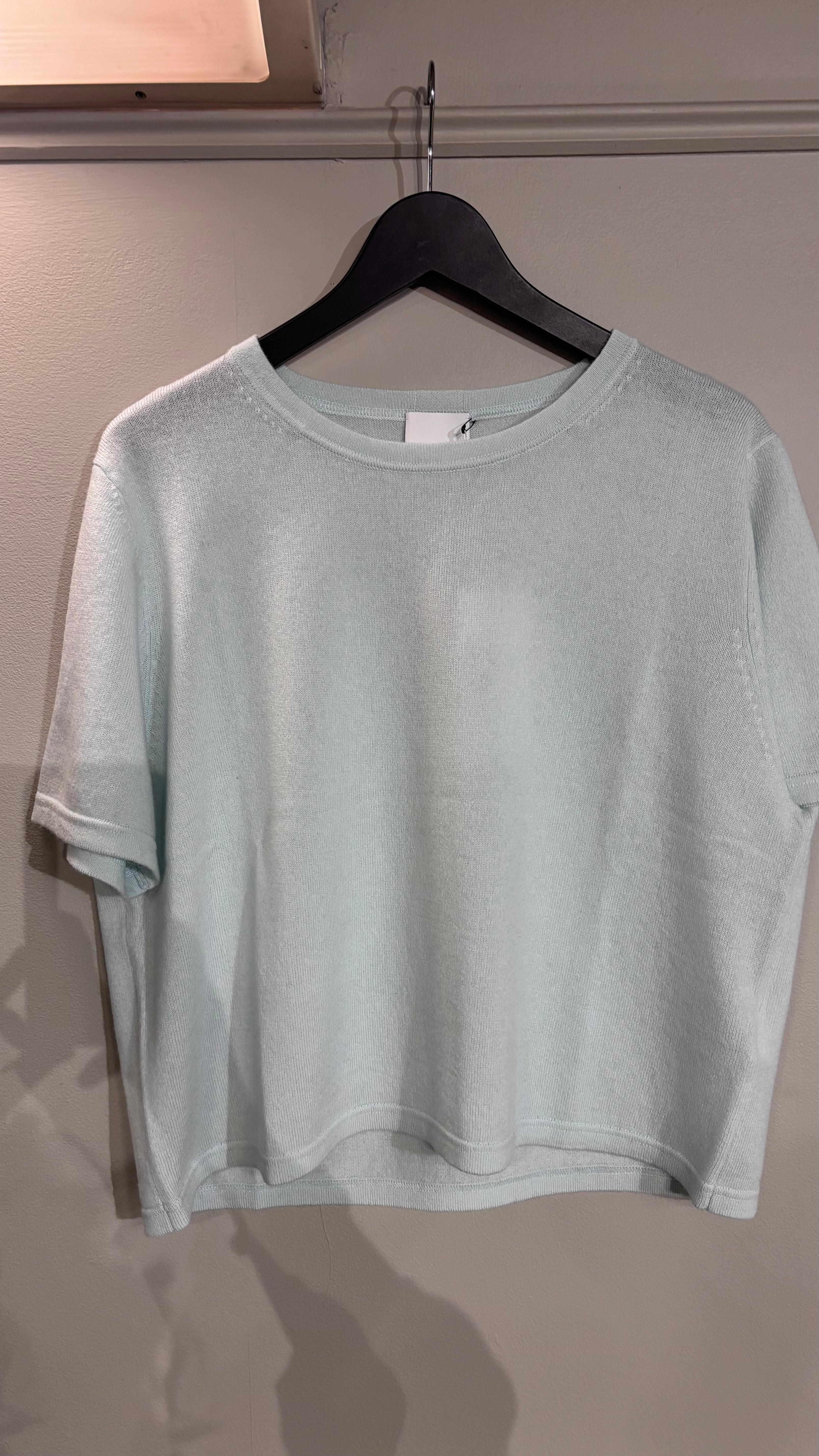 Allude Short Sleeve Cashmere Jumper in Mint - SKULPT Dublin