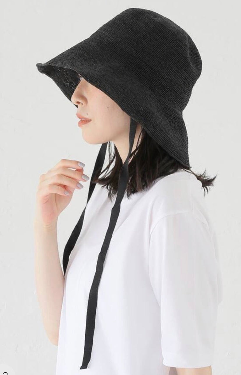 P cnq Japanese Raffia Sun Hat in Black - SKULPT Dublin