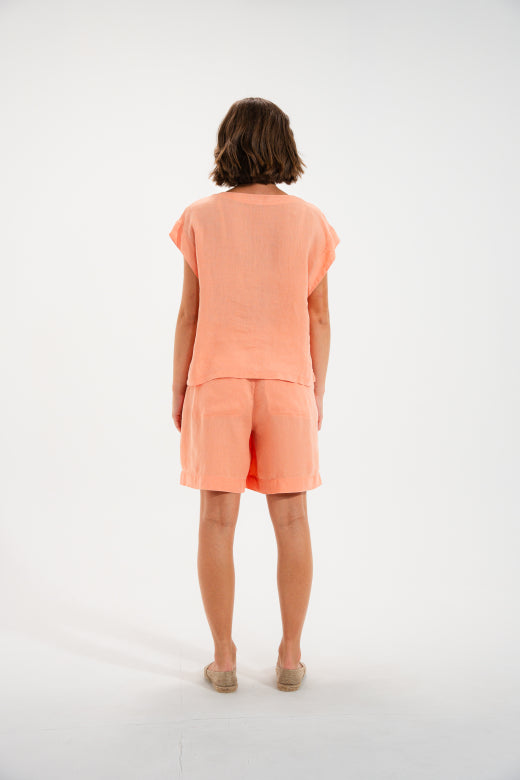 Mat de Misaine V Neck Short Sleeve Shirt in Mint - SKULPT Dublin