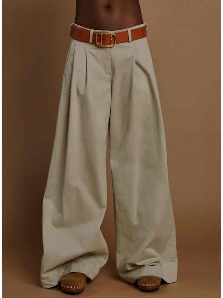 Jejia Wide Leg Trousers in Biscuit - SKULPT Dublin