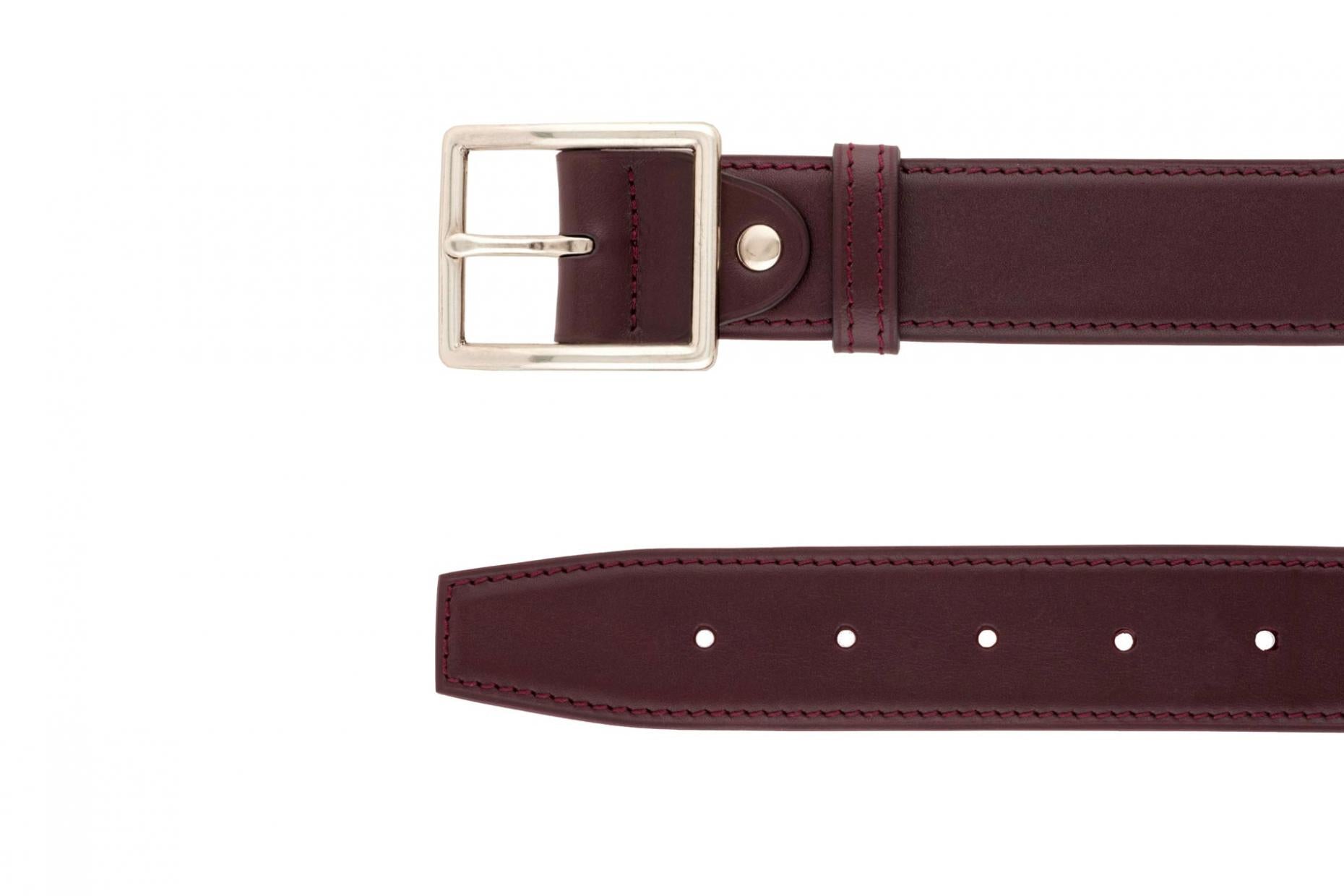 Vaincourt Les Impertinents Jeans Belt in Burgundy - SKULPT Dublin