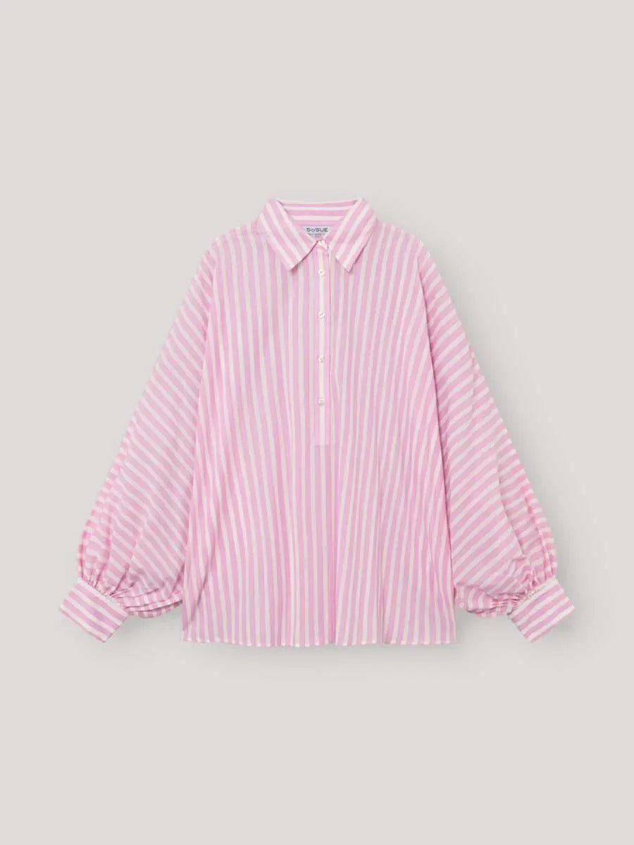 SoS Shirt in Pink, Orange and White Stripe - SKULPT Dublin