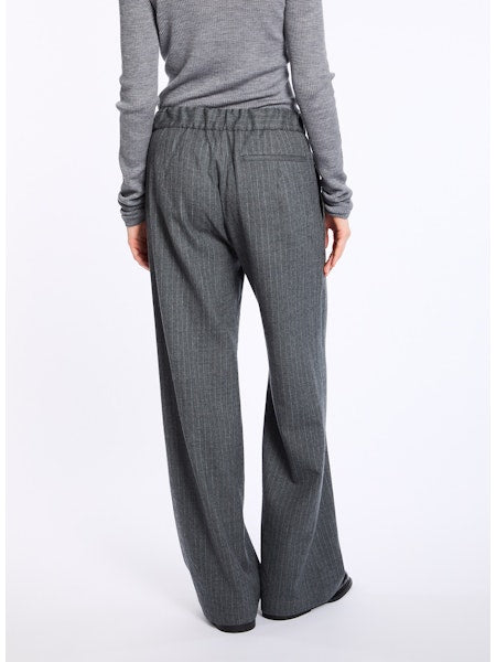 Lis Lareida Wool Trousers in Grey Pin Stripe - SKULPT Dublin