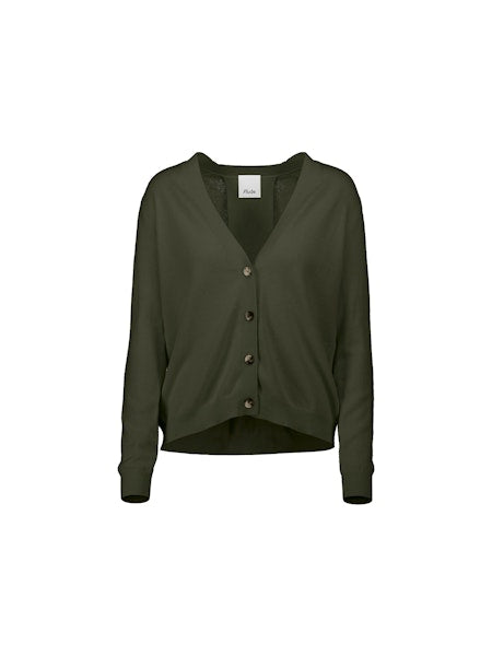 Allude V Neck Cardigan in Khaki - SKULPT Dublin