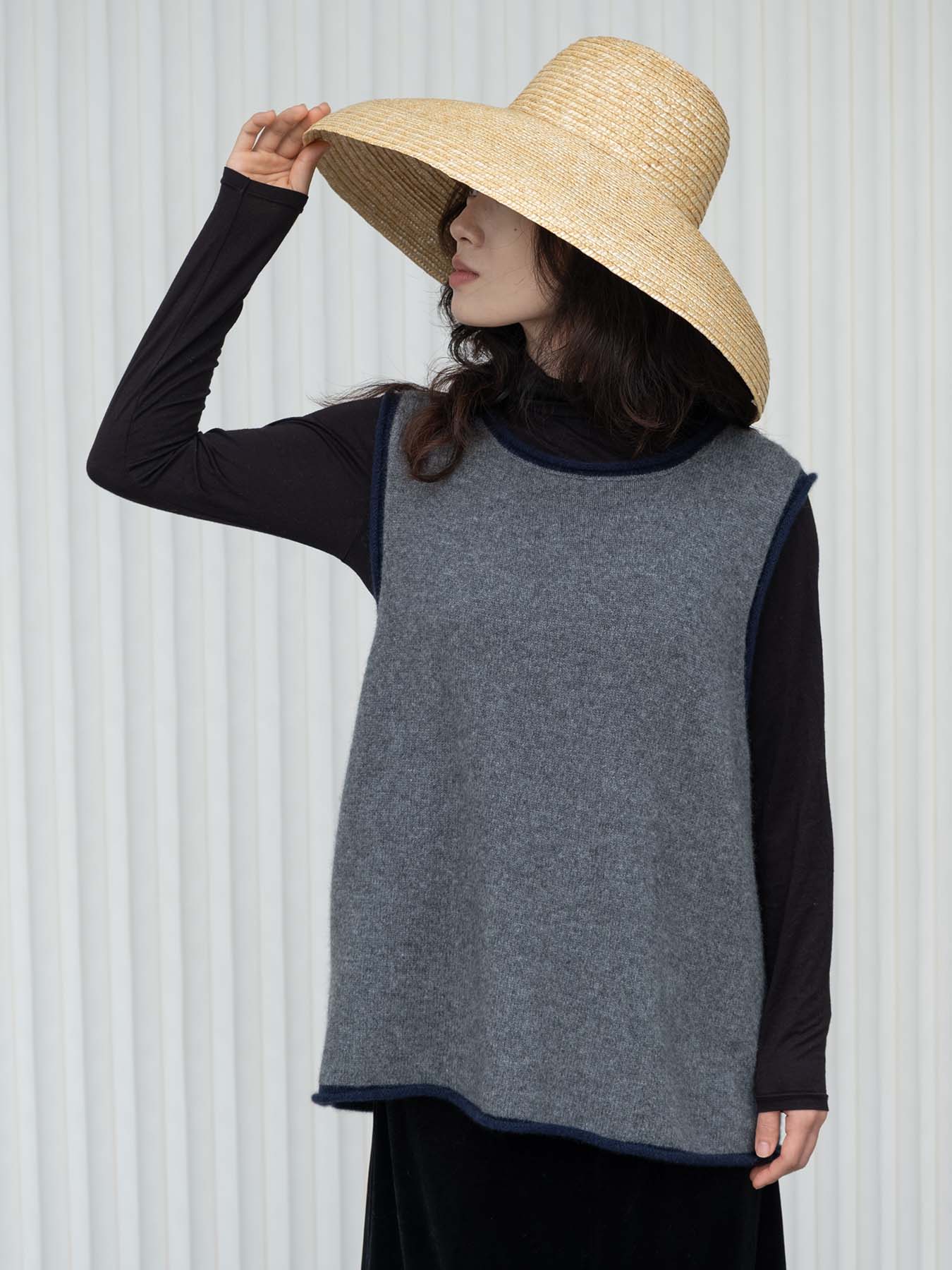 Oats & Rice Scarf in Grey and Navy