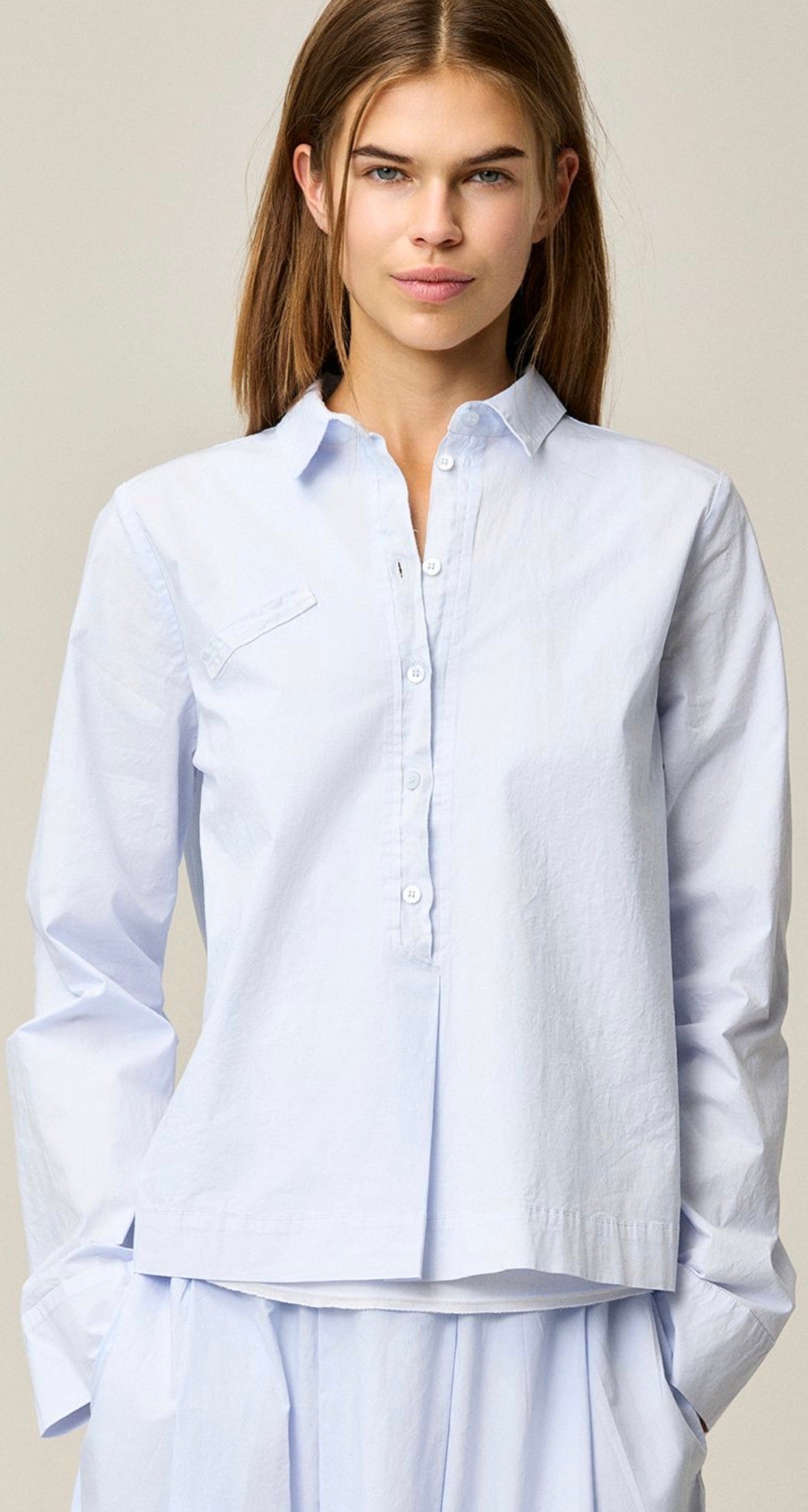Kristensen du Nord Stretch Jacket Collar Shirt in Sky Blue - SKULPT Dublin