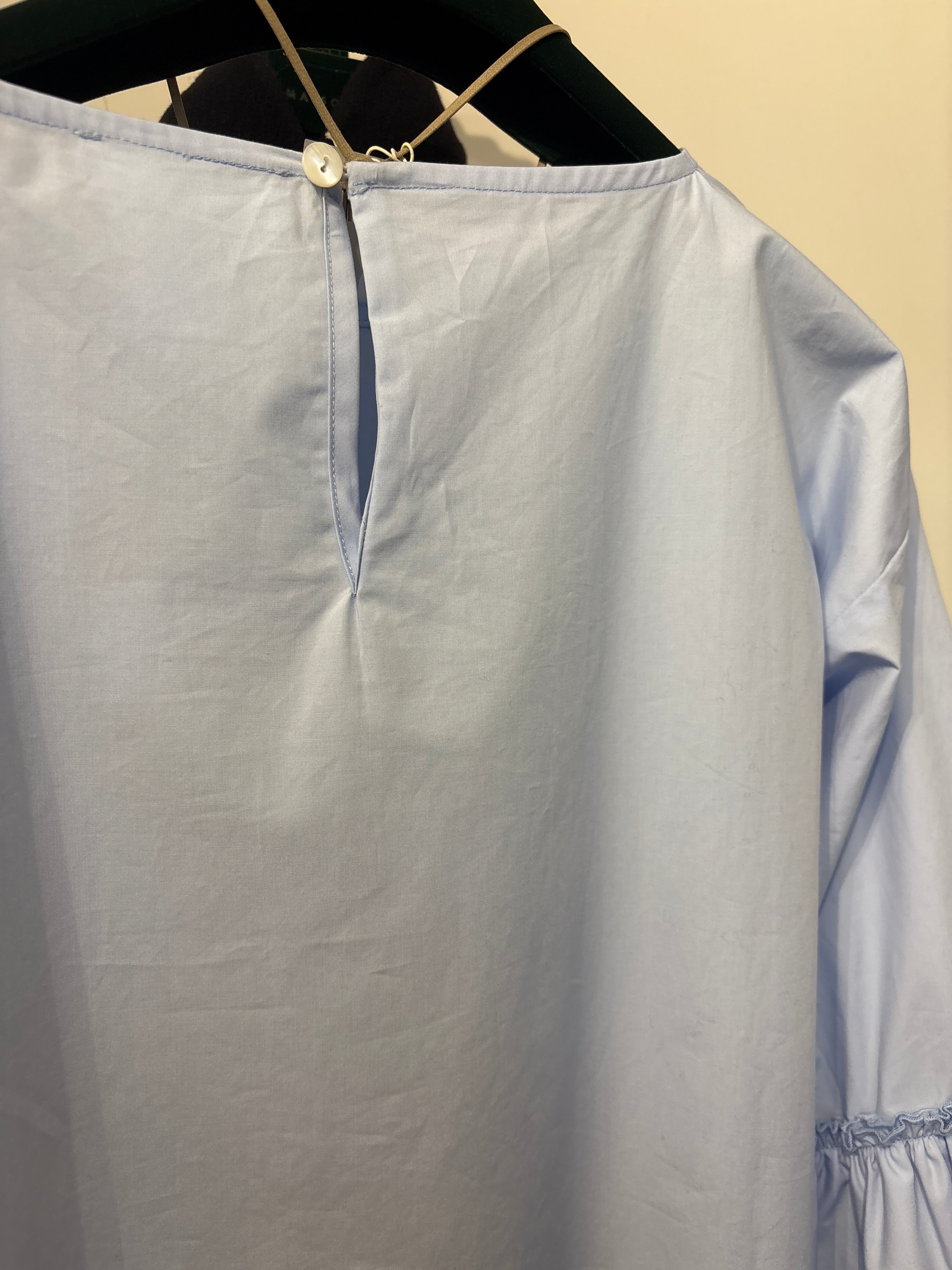 Tot-Hom Ruffled Sleeve Shirt in Blue