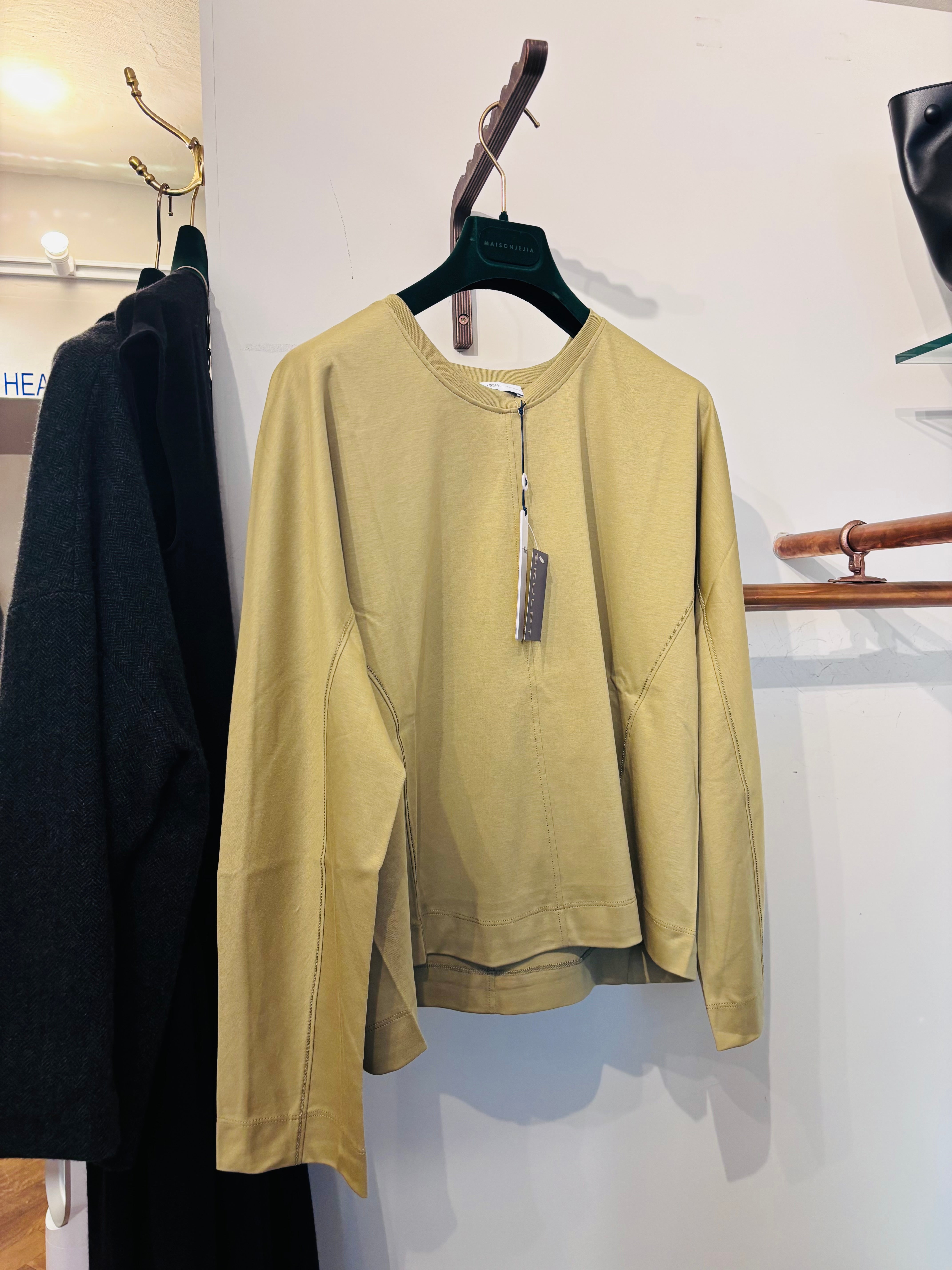 HIGH Everyday Couture Typhoon Jersey Long Sleeve Top in Light Khaki