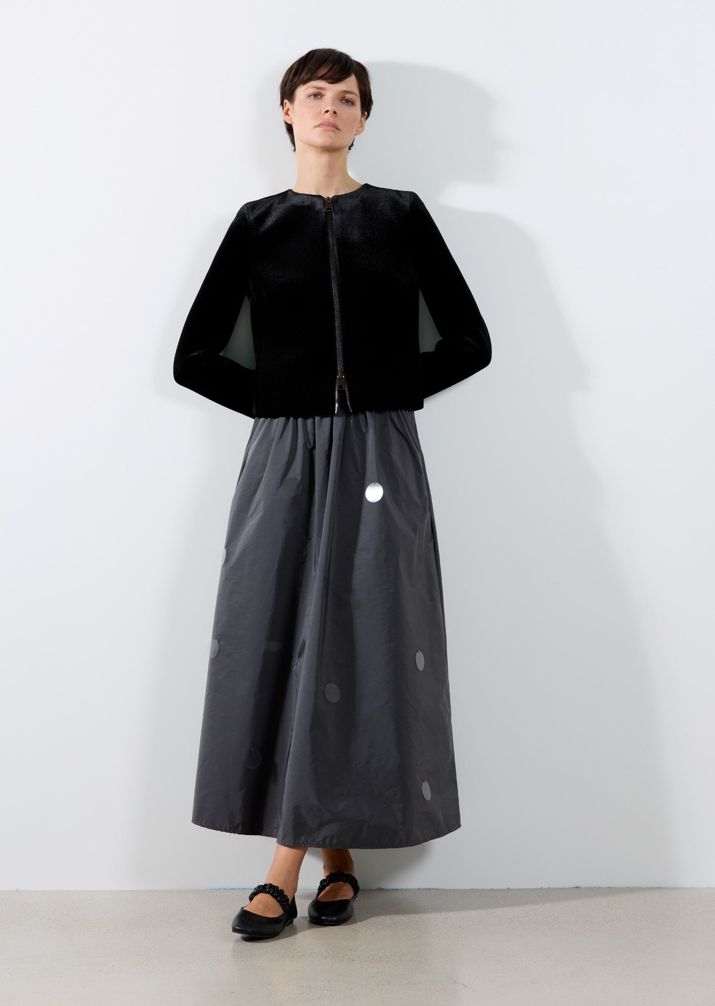 rialto48 Stretch Velvet Jacket in Black