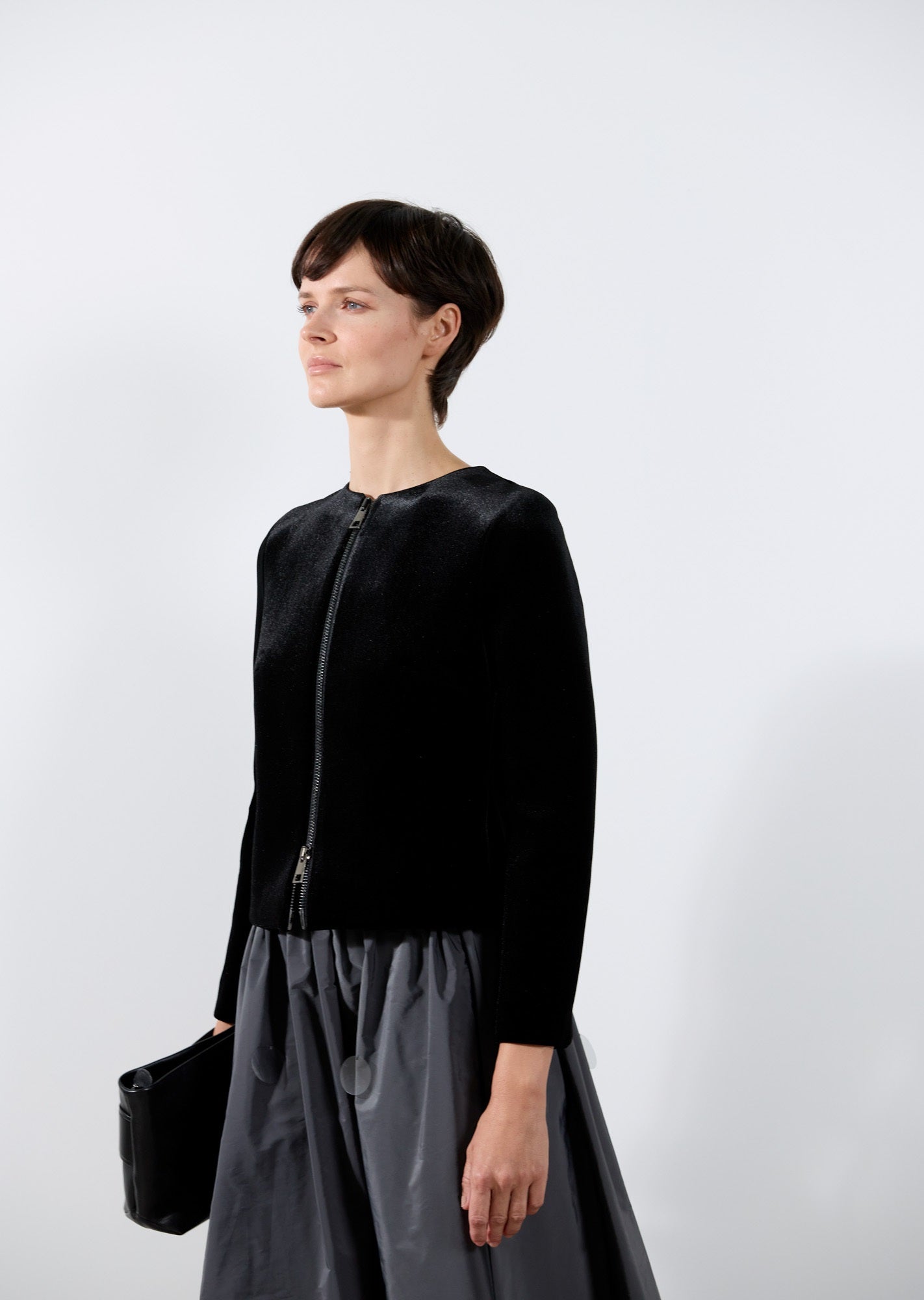 rialto48 Stretch Velvet Jacket in Black
