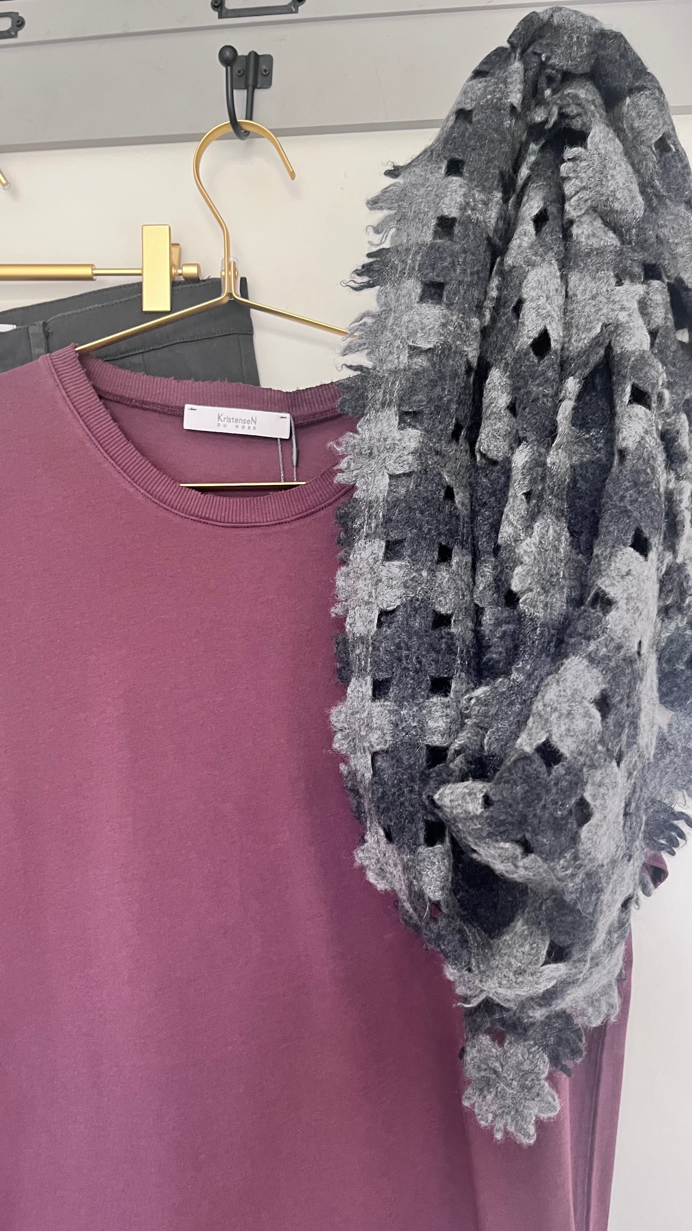 Oats & Rice Waffle Cashmere Scarf in Grey - SKULPT Dublin