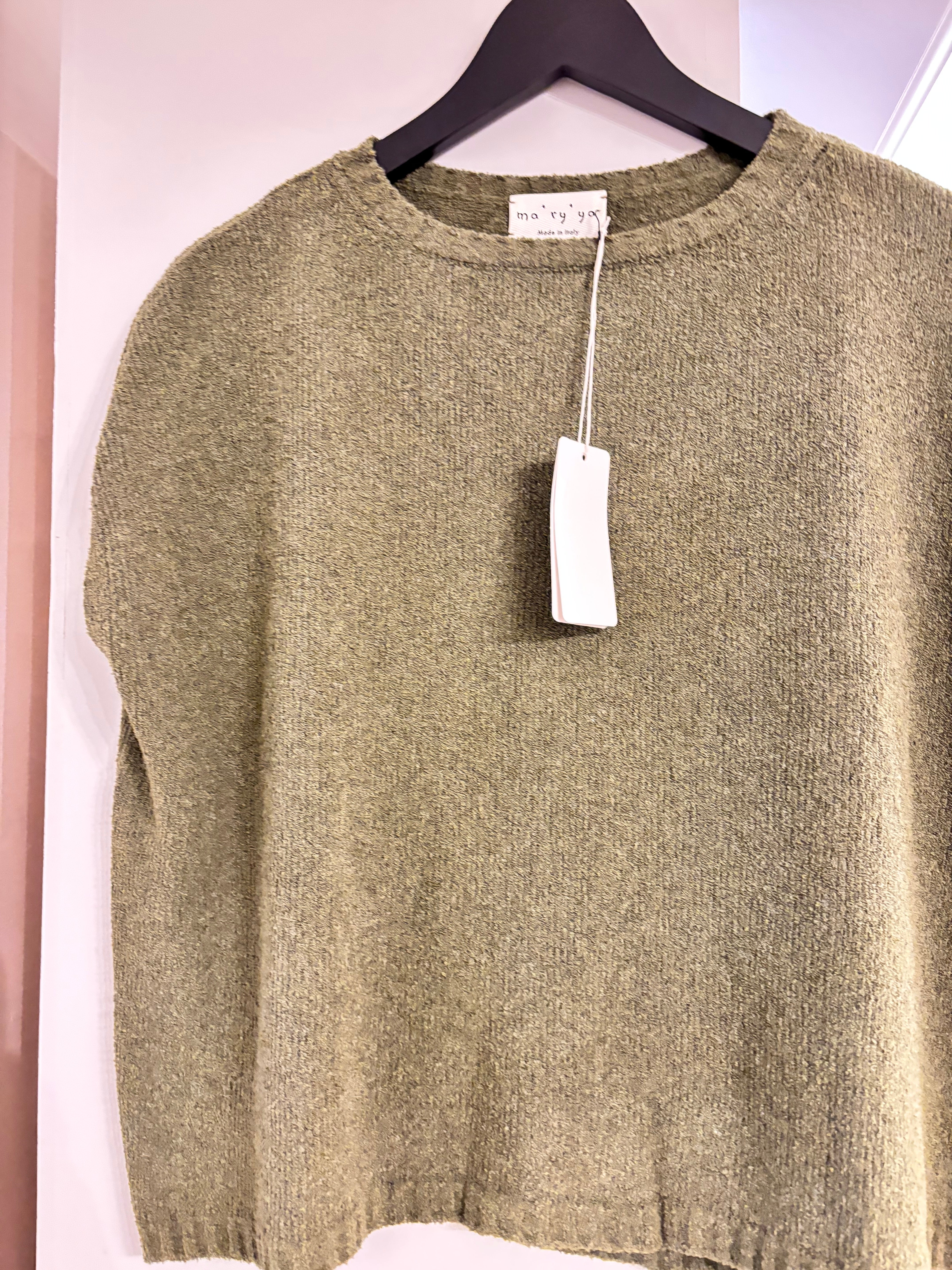 Ma'ry'ya Official Capped Sleeve Jumper in Moss - SKULPT Dublin