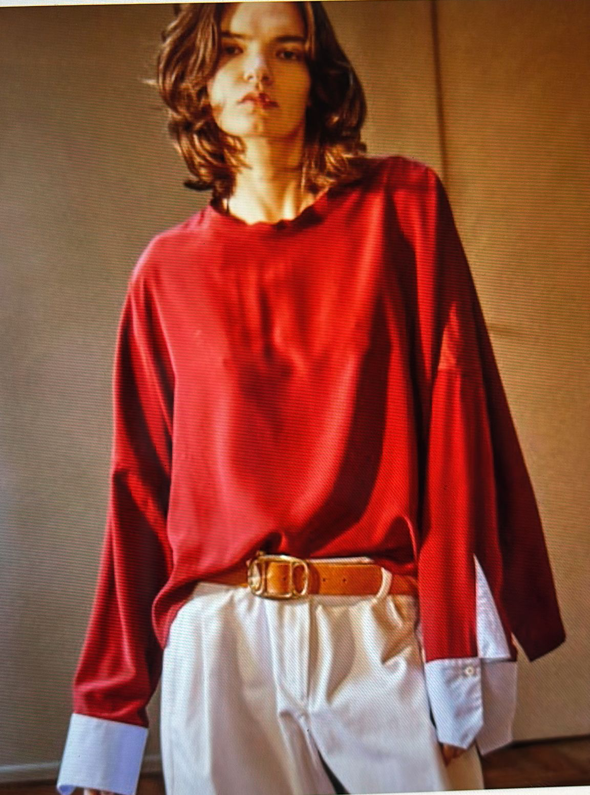 Jejia Silk and Cotton Shirt in Bordeaux - SKULPT Dublin