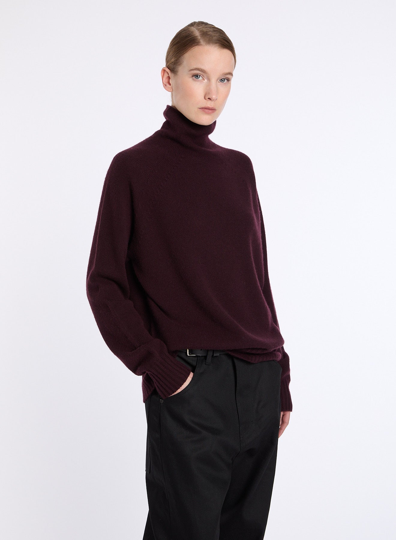 Lis Lareida Cashmere Polo in Deep Berry - SKULPT Dublin