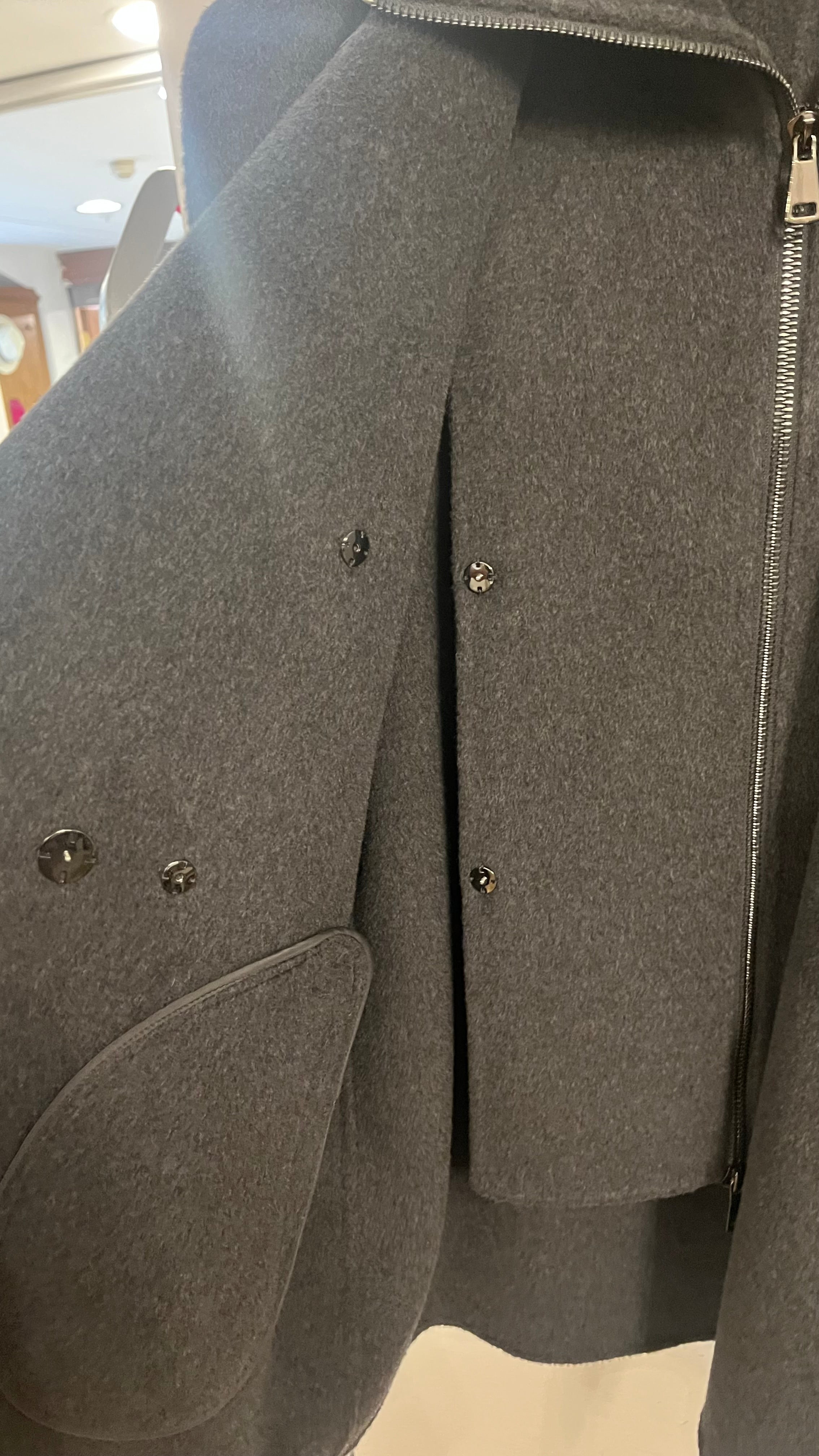 Rialto48 Double Layer Wool Coat in Anthracite - SKULPT Dublin