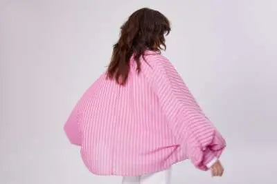 SoS Shirt in Pink and Red Stripe - SKULPT Dublin
