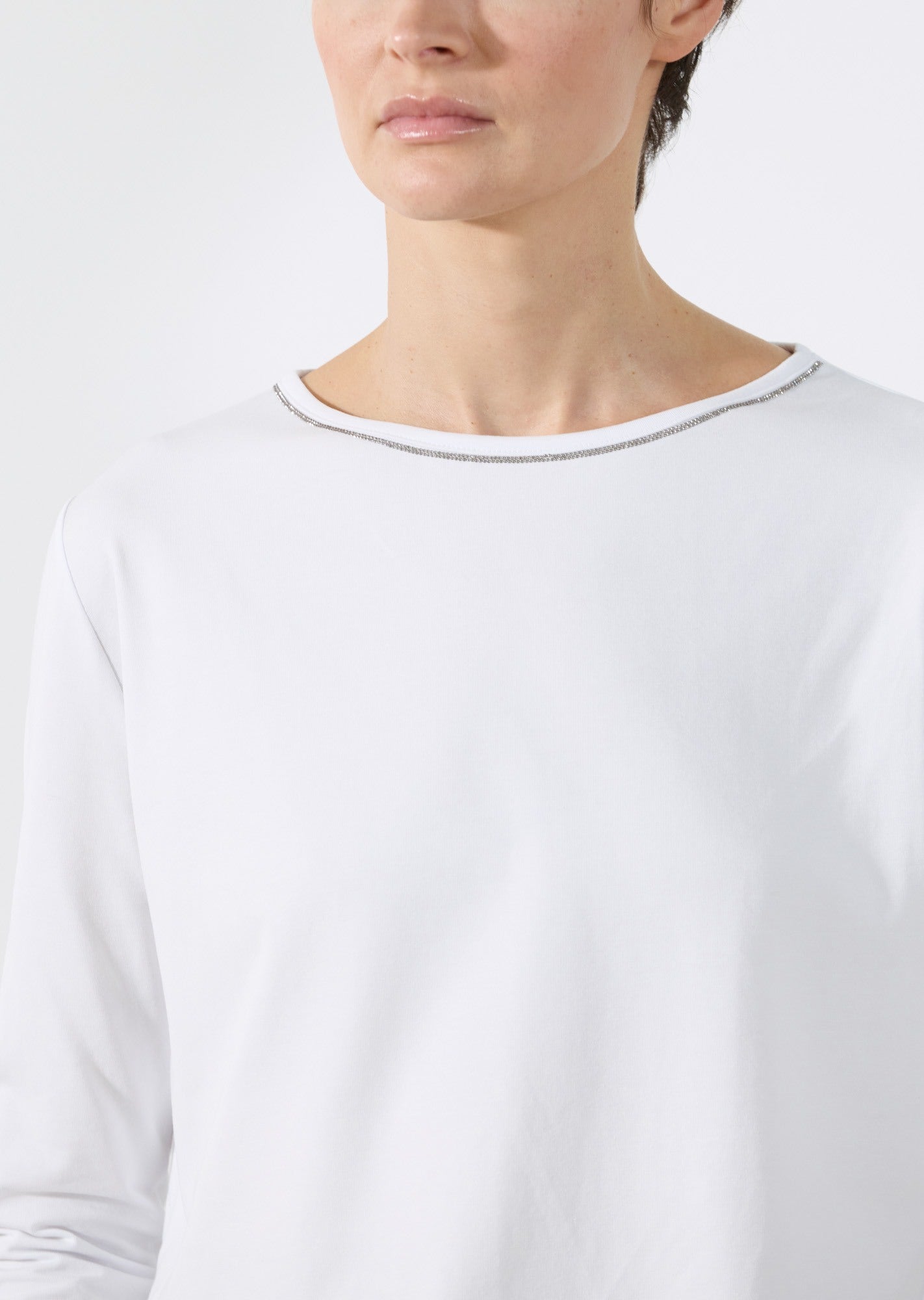 rialto48 Long Sleeve Boatneck Top in White