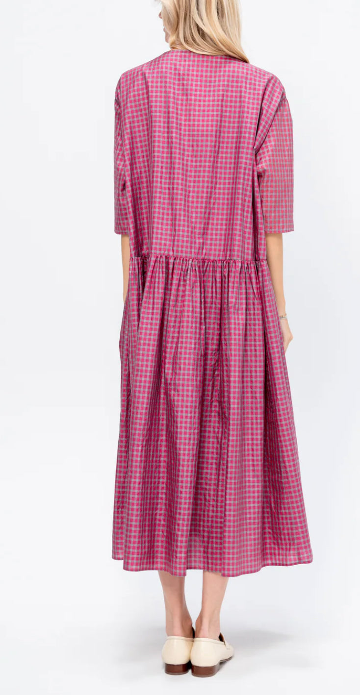 ApuntoB Silk Dress in Tartan - SKULPT Dublin