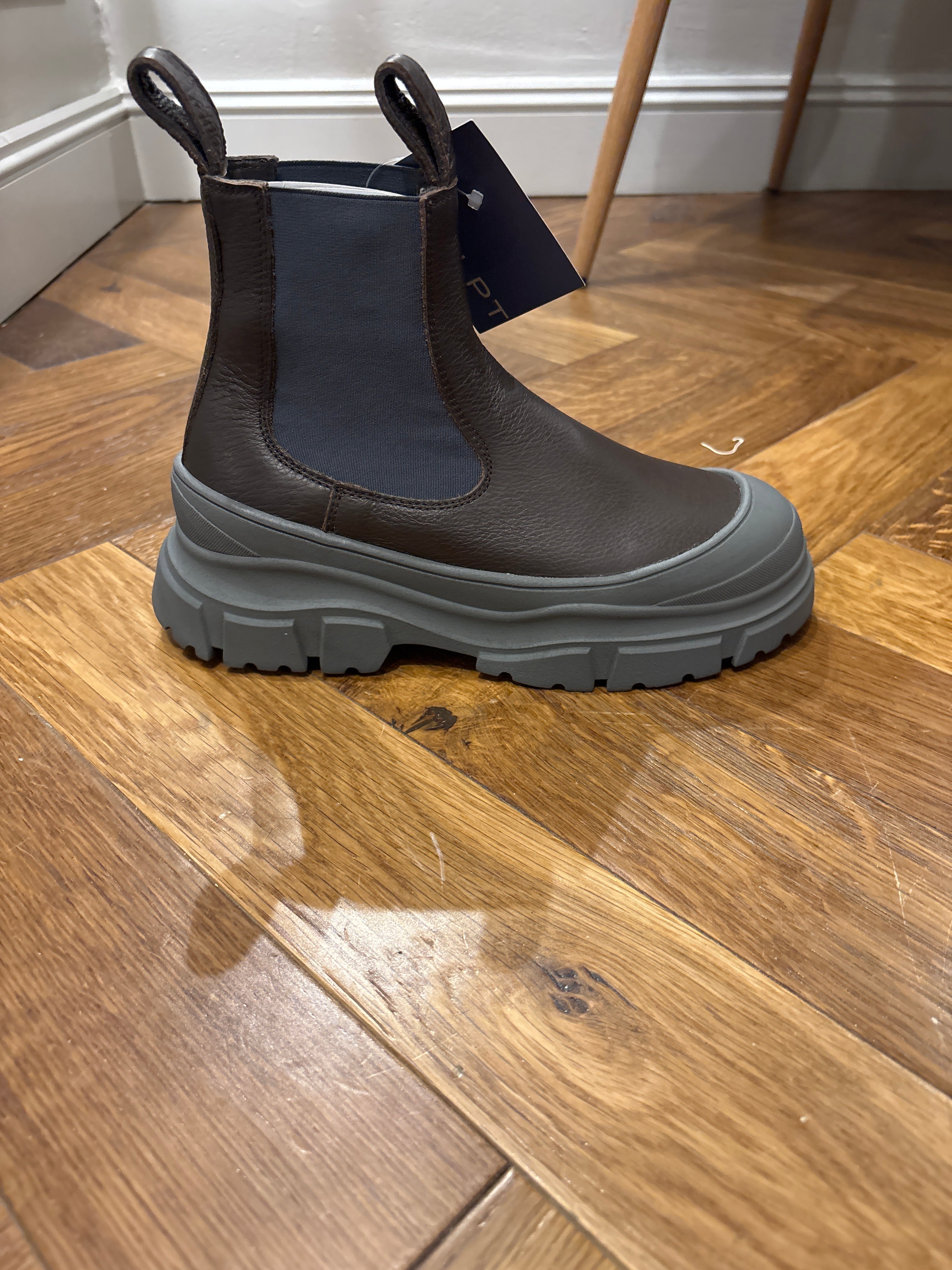 Sofie D'Hoore Chunky Outsole Leather Boot in Praline - SKULPT Dublin